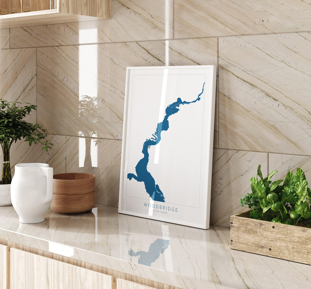 Woodbridge - Suffolk, Woodbridge Art, Suffolk Map, River Deben, Suffolk Coast, Suffolk Travel Print, Woodbridge Map, Suffolk Art