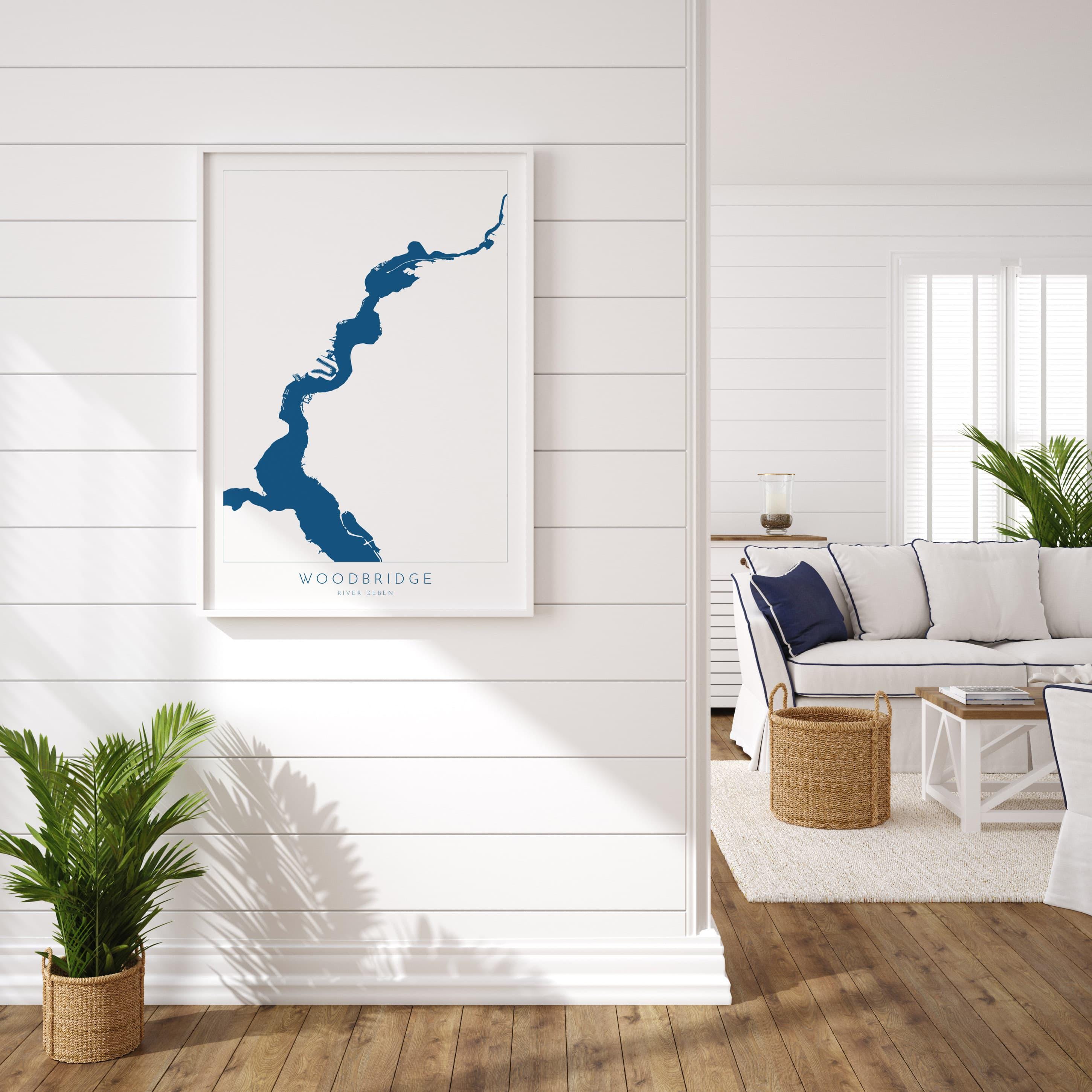 Woodbridge - Suffolk, Woodbridge Art, Suffolk Map, River Deben, Suffolk Coast, Suffolk Travel Print, Woodbridge Map, Suffolk Art