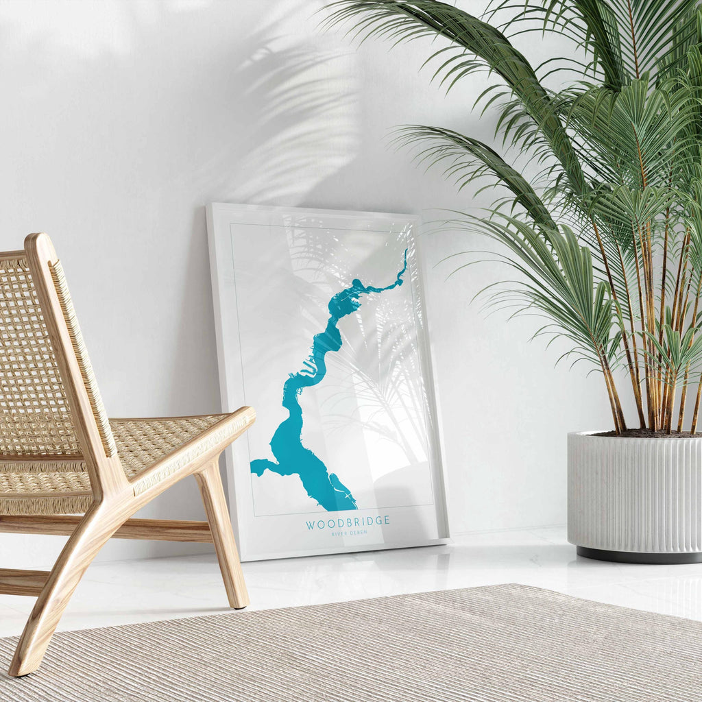 Woodbridge - Suffolk, Woodbridge Art, Suffolk Map, River Deben, Suffolk Coast, Suffolk Travel Print, Woodbridge Map, Suffolk Art