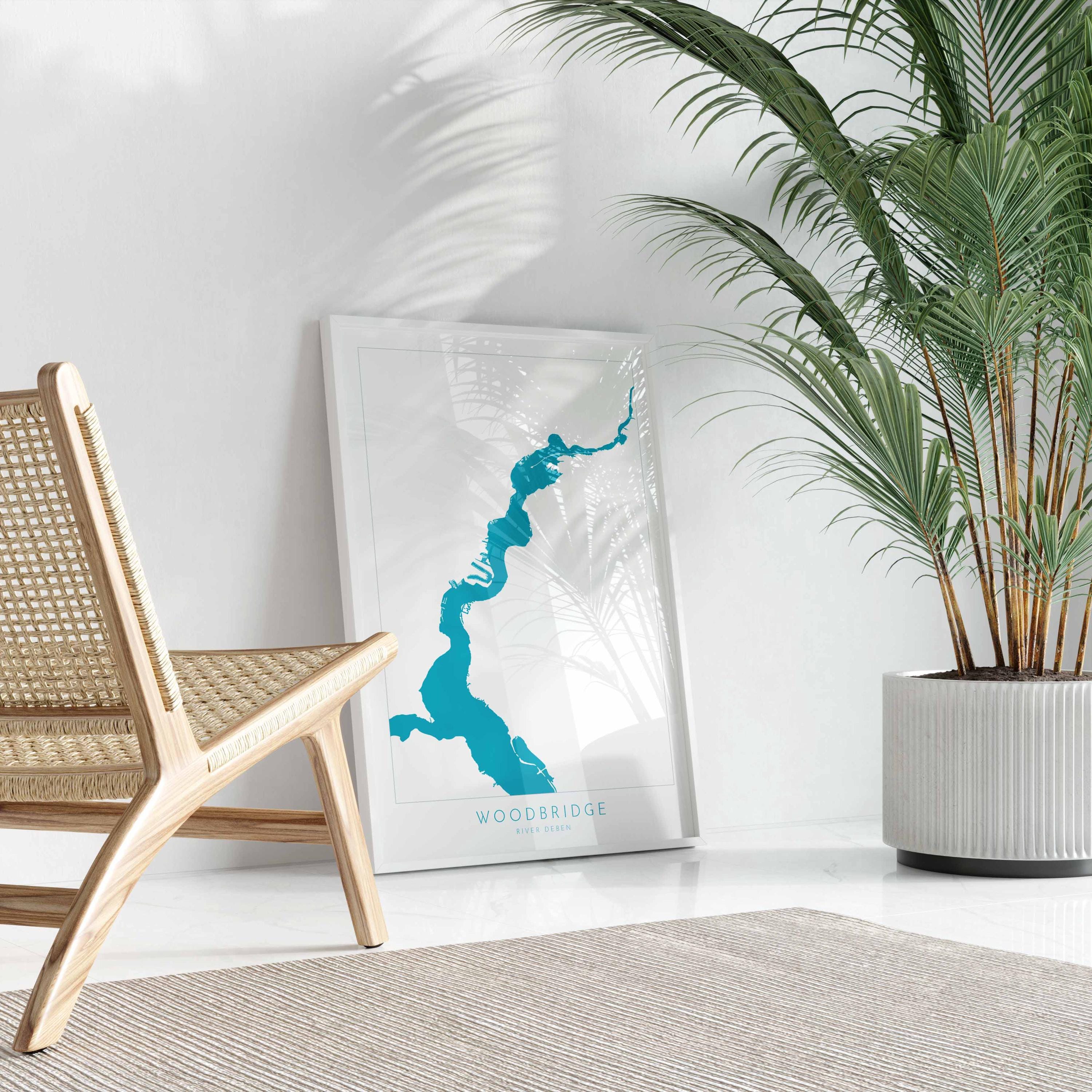 Woodbridge - Suffolk, Woodbridge Art, Suffolk Map, River Deben, Suffolk Coast, Suffolk Travel Print, Woodbridge Map, Suffolk Art