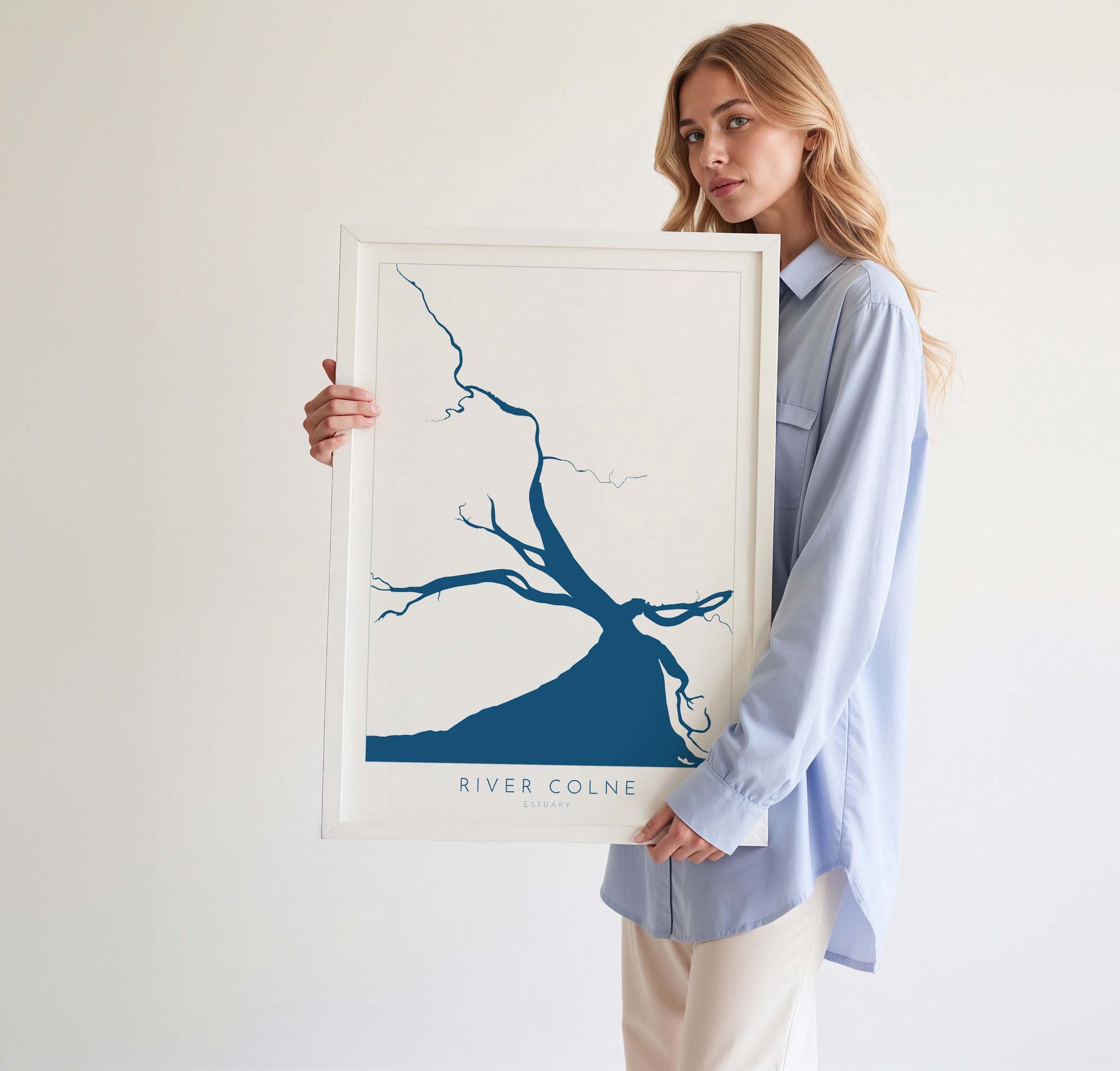 River Colne Estuary Print - Essex Map Art, Mersea Island, Essex Print, Essex Map, Brightlingsea, Wivenhoe, Rowhedge, Point Clear, Nautical