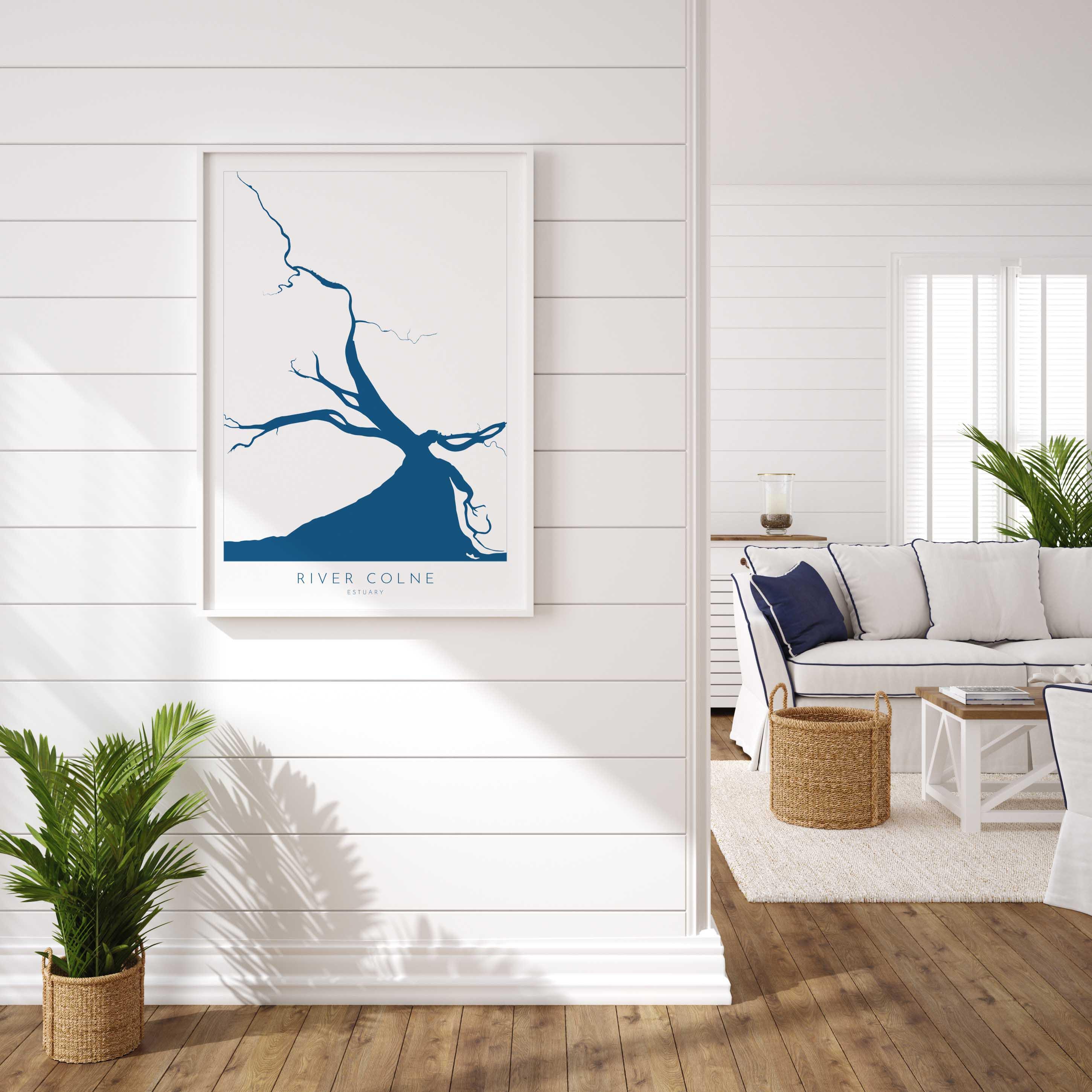 River Colne Estuary Print - Essex Map Art, Mersea Island, Essex Print, Essex Map, Brightlingsea, Wivenhoe, Rowhedge, Point Clear, Nautical