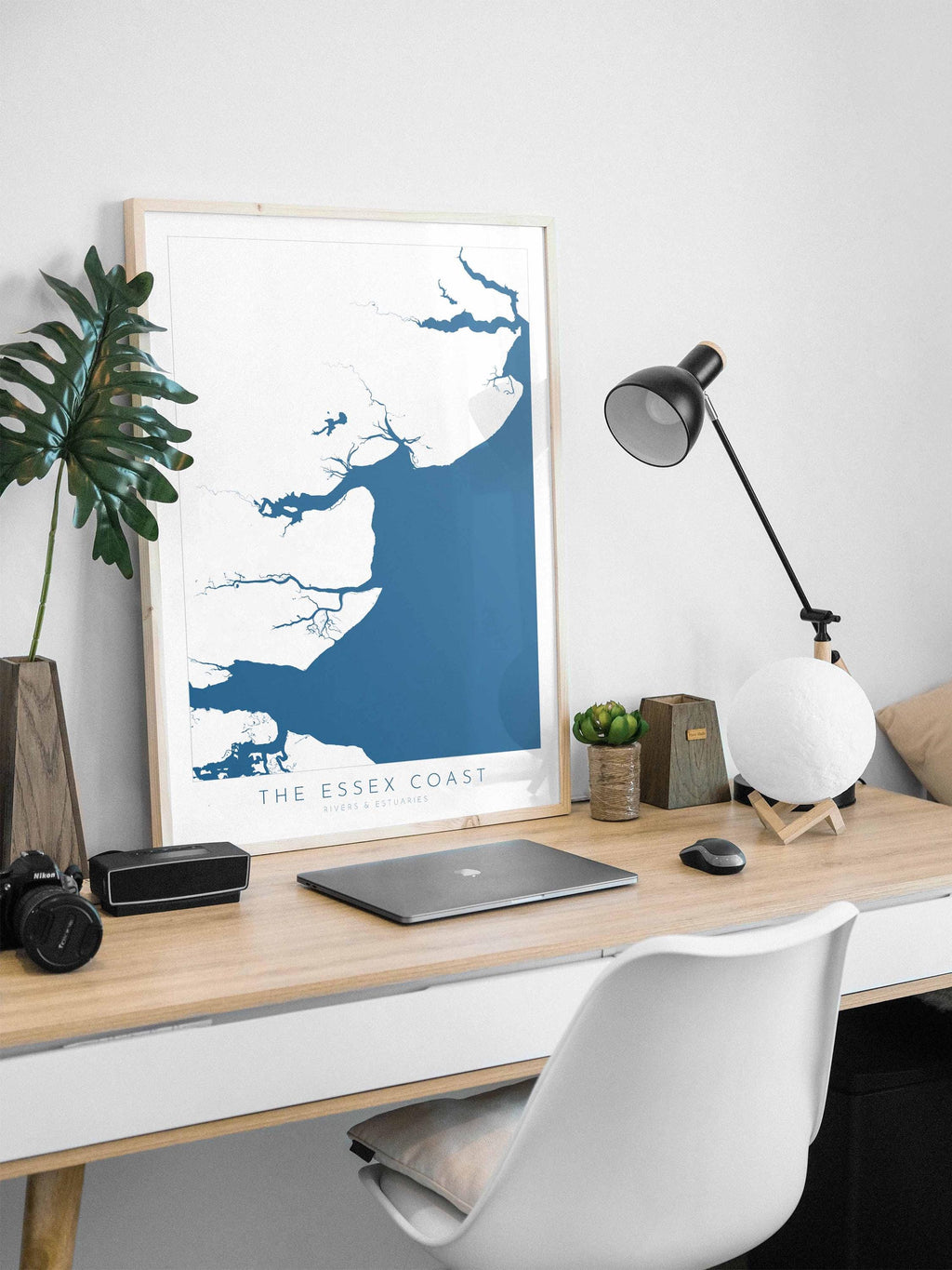 Essex Coastline Print - Essex Map Art, Essex Print, Coastal Print, Seaside Poster, Essex Coast, Colchester, Maldon, River Thames print, UK