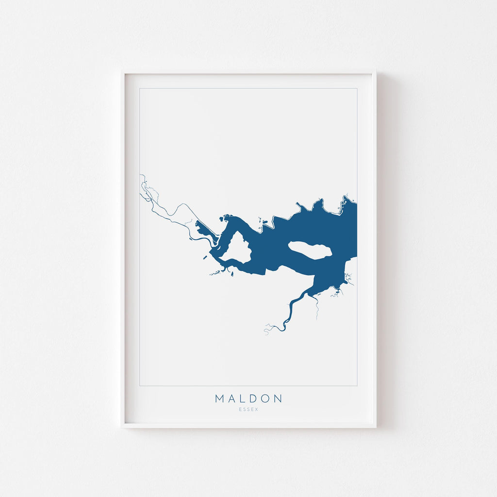 Maldon Print - River Blackwater Map, Maldon Art, Essex Map, Essex Art, Essex Coast, Heybridge Essex UK, UK River Map, Nautical Art UK