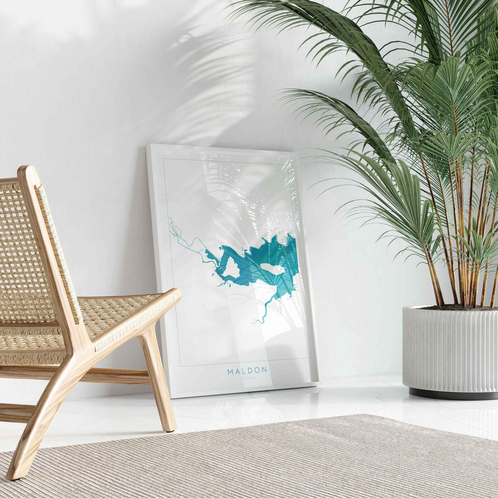 Maldon Print - River Blackwater Map, Maldon Art, Essex Map, Essex Art, Essex Coast, Heybridge Essex UK, UK River Map, Nautical Art UK