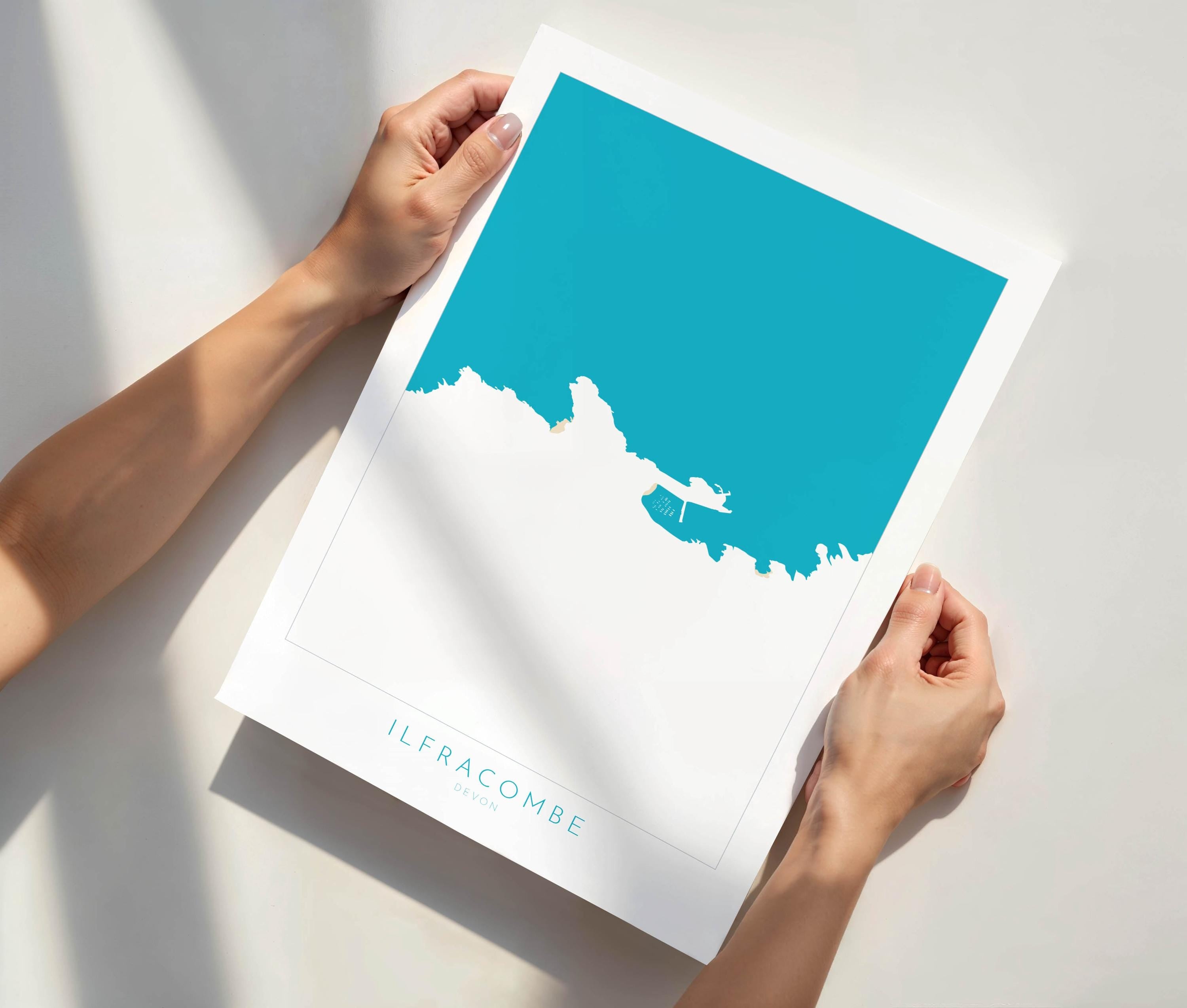 Ilfracombe Map Art - Ilfracombe Devon Map, Ilfracombe Print, Ilfracombe Art Print, Ilfracombe Harbour, North Devon Map print, Devon Coast