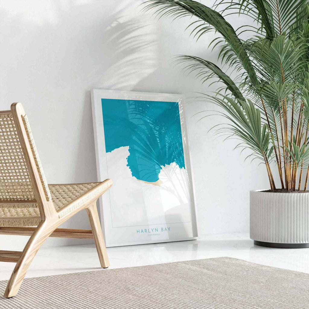 Harlyn Bay Map - Harlyn Bay Cornwall Art, Cornwall Map, Cornwall Coast Map, North Cornwall Coastline, Cornwall Beach Print, Coastal Art UK