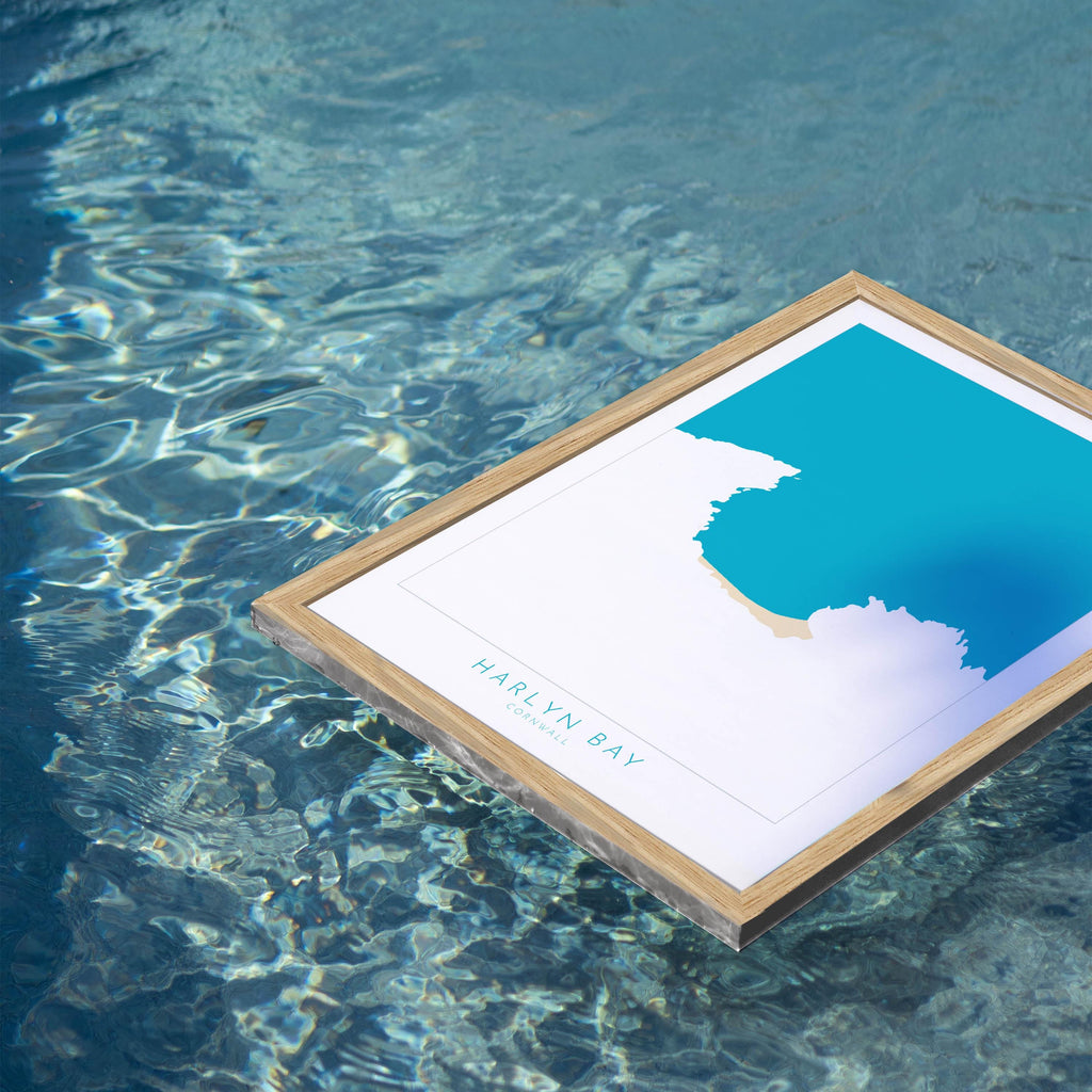 Harlyn Bay Map - Harlyn Bay Cornwall Art, Cornwall Map, Cornwall Coast Map, North Cornwall Coastline, Cornwall Beach Print, Coastal Art UK