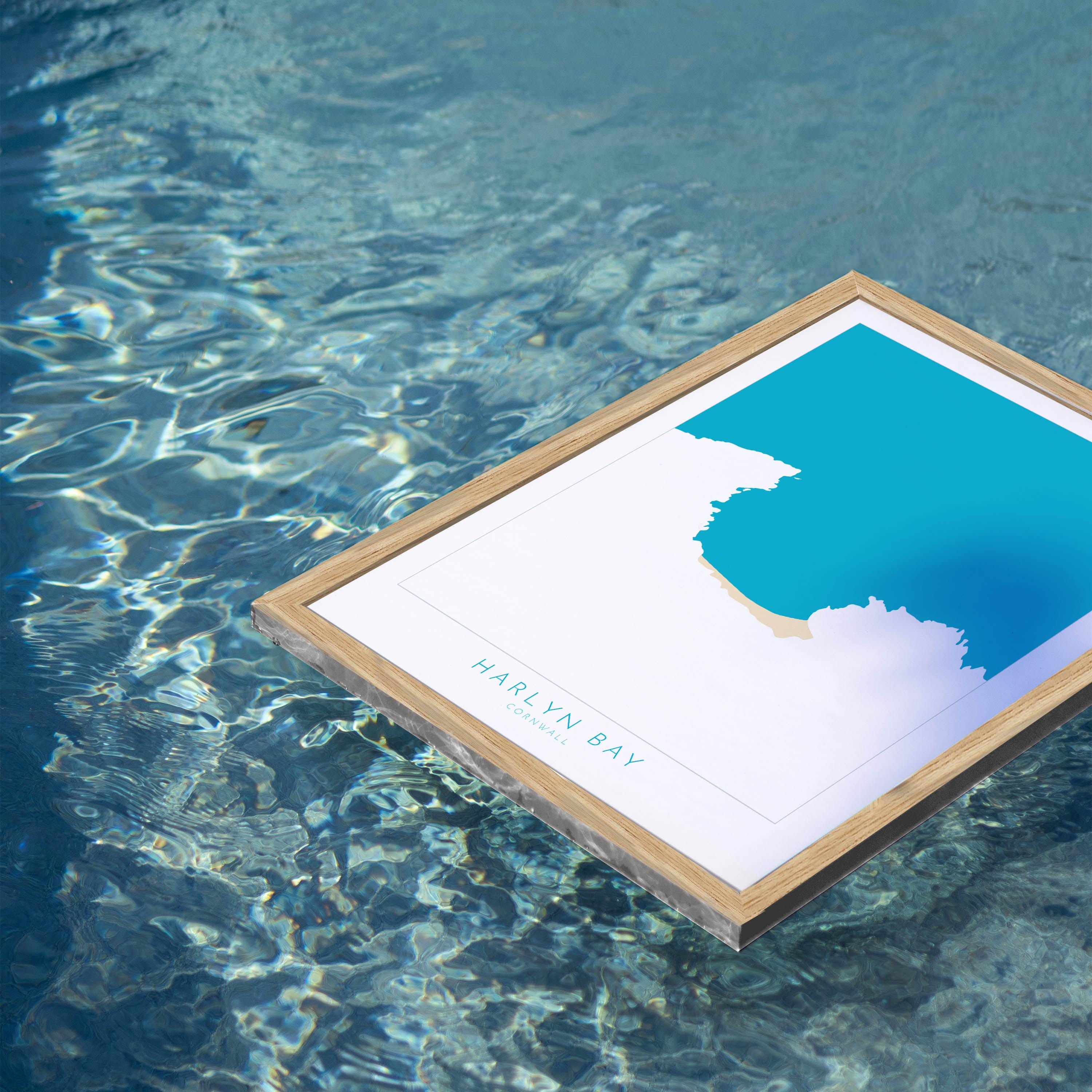 Harlyn Bay Map - Harlyn Bay Cornwall Art, Cornwall Map, Cornwall Coast Map, North Cornwall Coastline, Cornwall Beach Print, Coastal Art UK