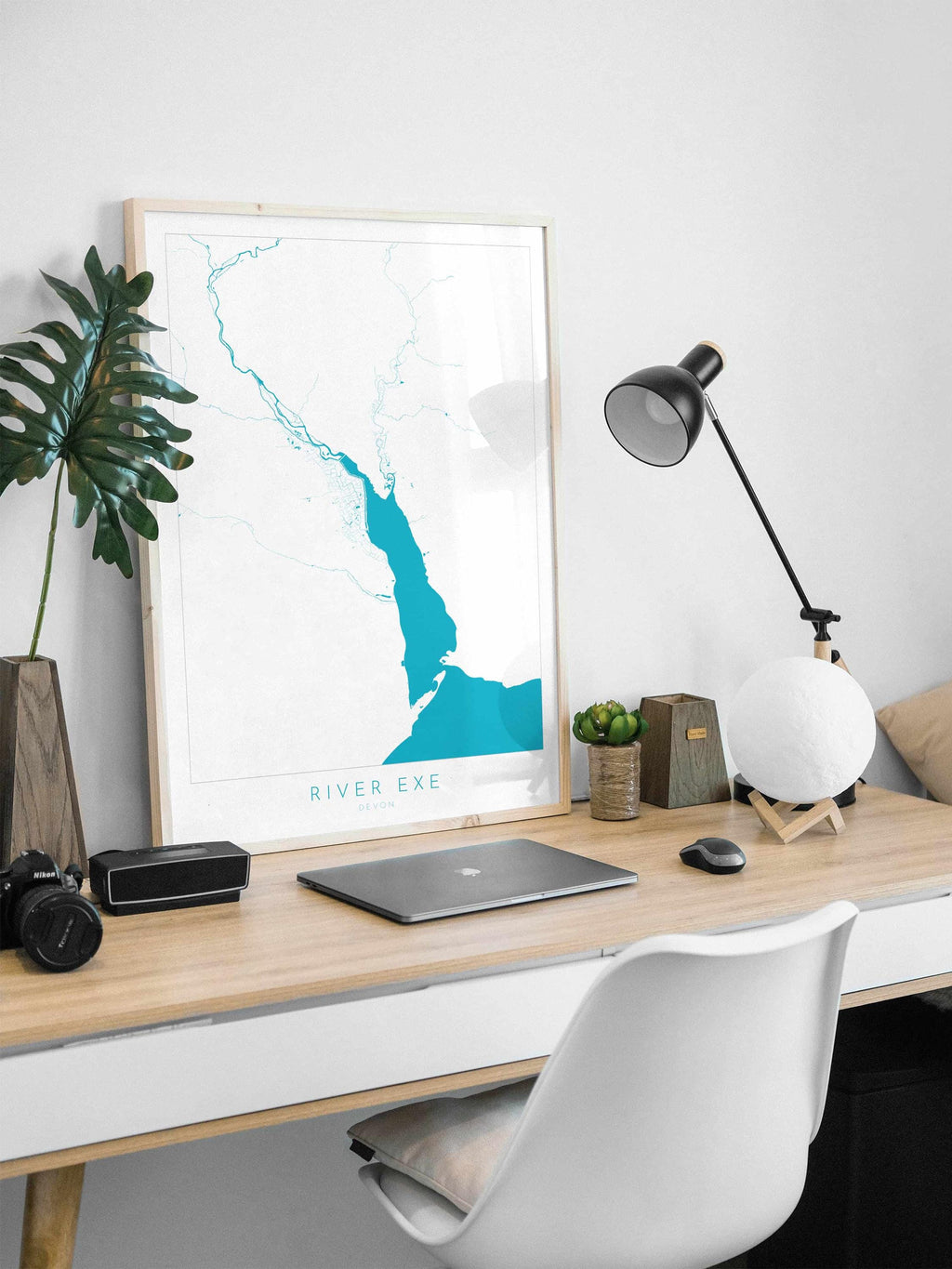 River Exe Map - Exeter Map Art, Devon Art, Topsham Map, Exmouth Art, Exeter Travel Print, Nautical Décor, City Map Art, UK Cities