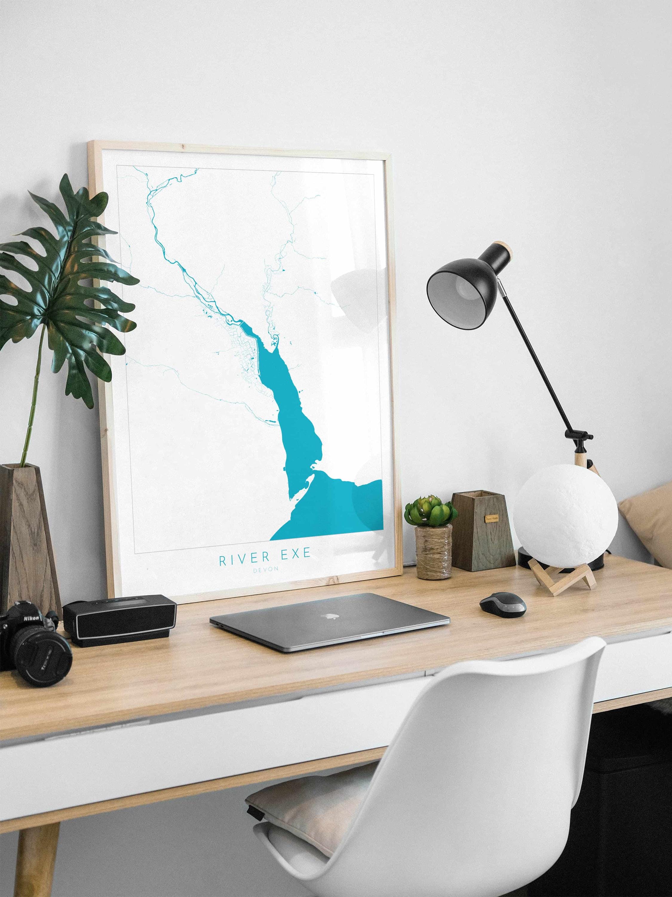 River Exe Map - Exeter Map Art, Devon Art, Topsham Map, Exmouth Art, Exeter Travel Print, Nautical Décor, City Map Art, UK Cities