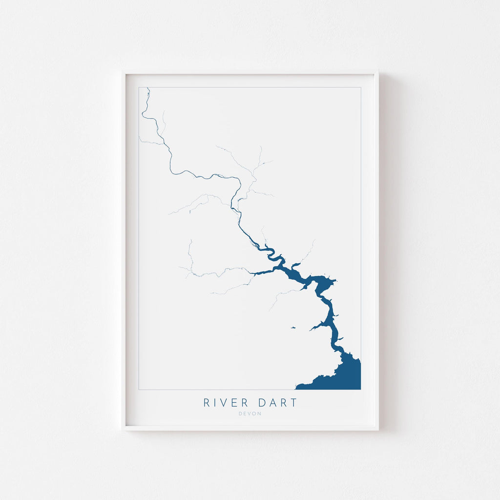 River Dart Print - Dartmouth Art, Devon Map, Dartmoor Travel Poster, Totnes Art, Kingswear, Devon Coast Print, South Devon