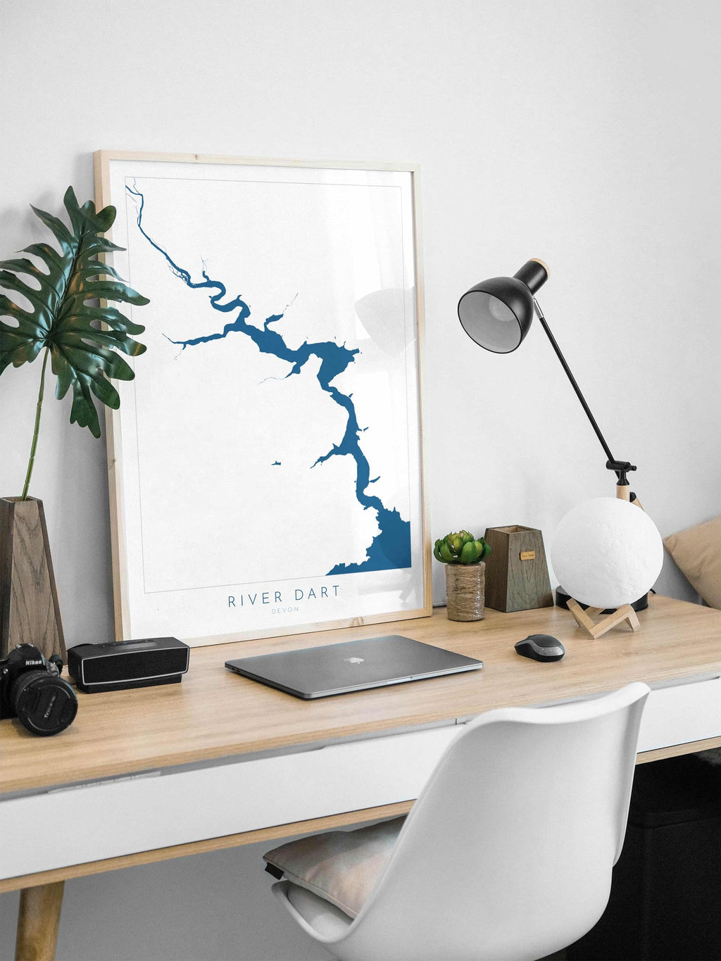 River Dart Print - Dartmouth Art, Devon Map, Totnes Art, Kingswear Poster, Stoke Gabriel, Greenway, Devon Coast Print, South Devon