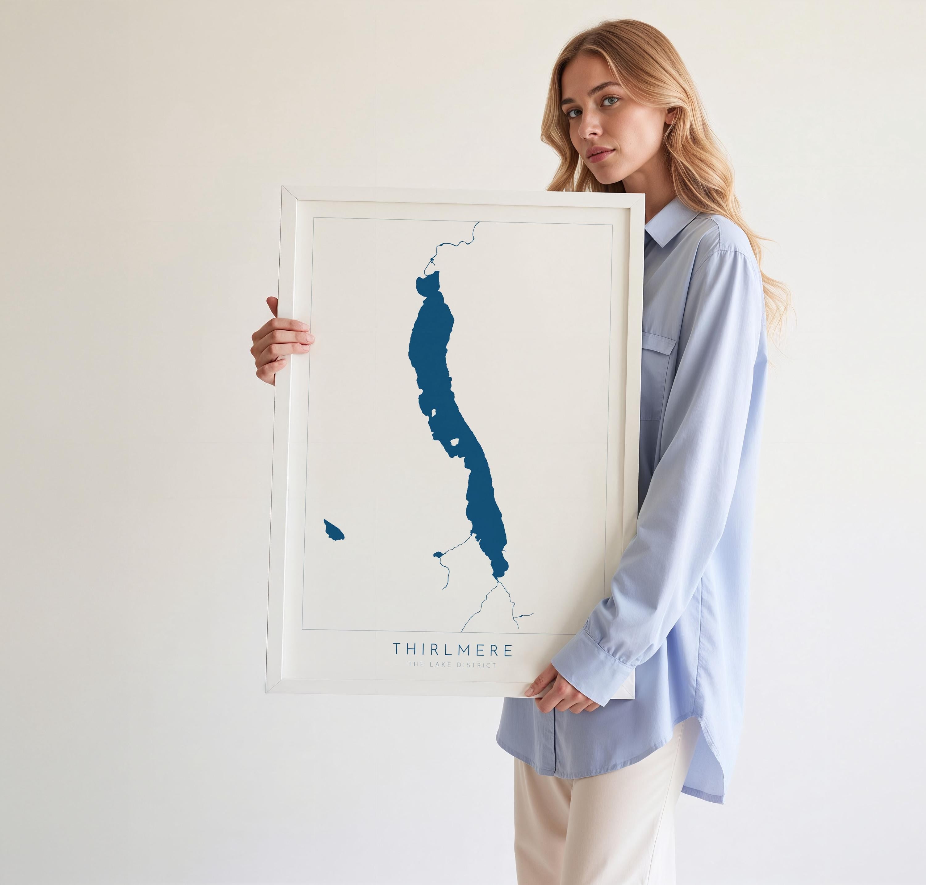 Thirlmere Print, The Lake District Map, National Park Print, Travel Poster, Map Art, Cumbria Location Art, The Lakes