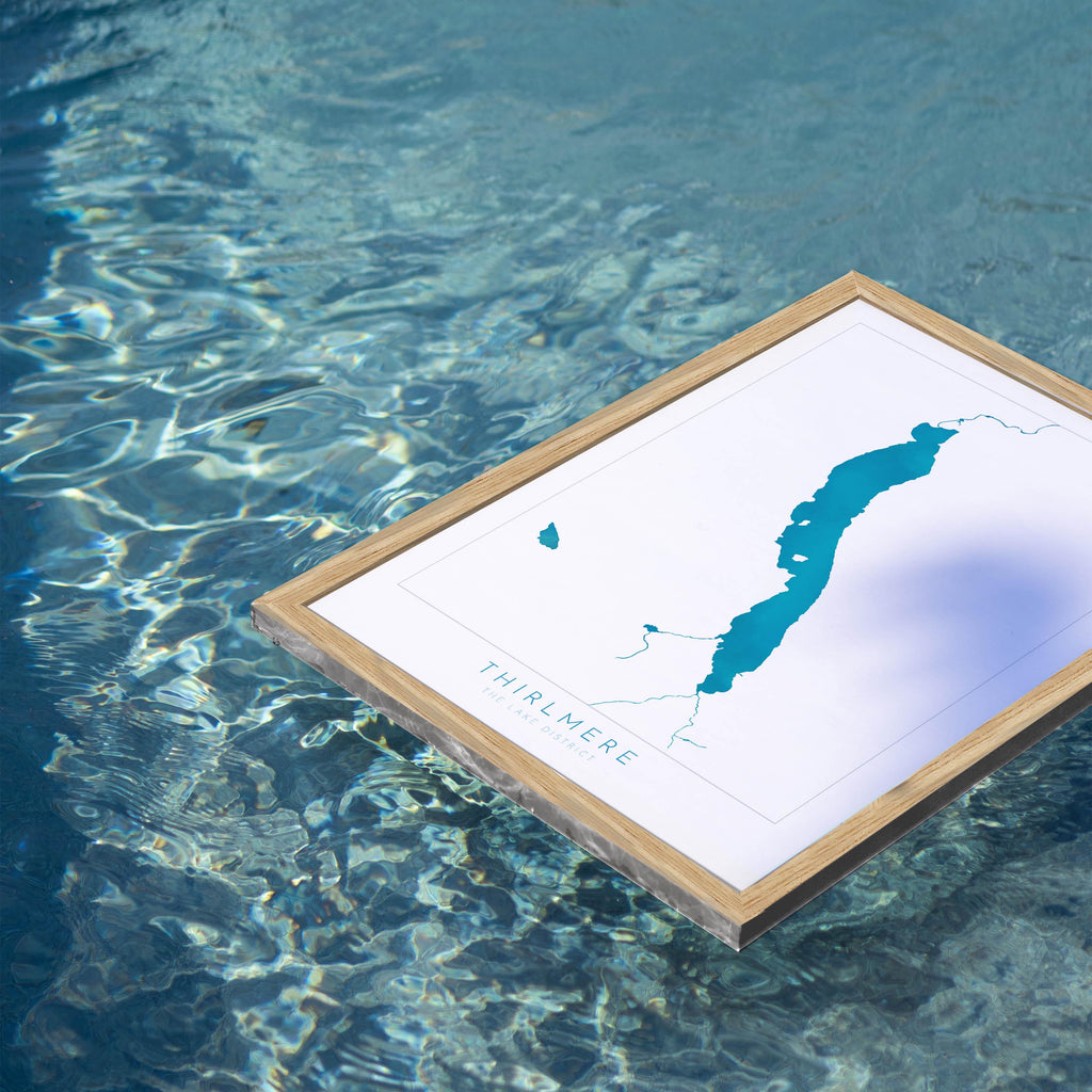 Thirlmere Print, The Lake District Map, National Park Print, Travel Poster, Map Art, Cumbria Location Art, The Lakes