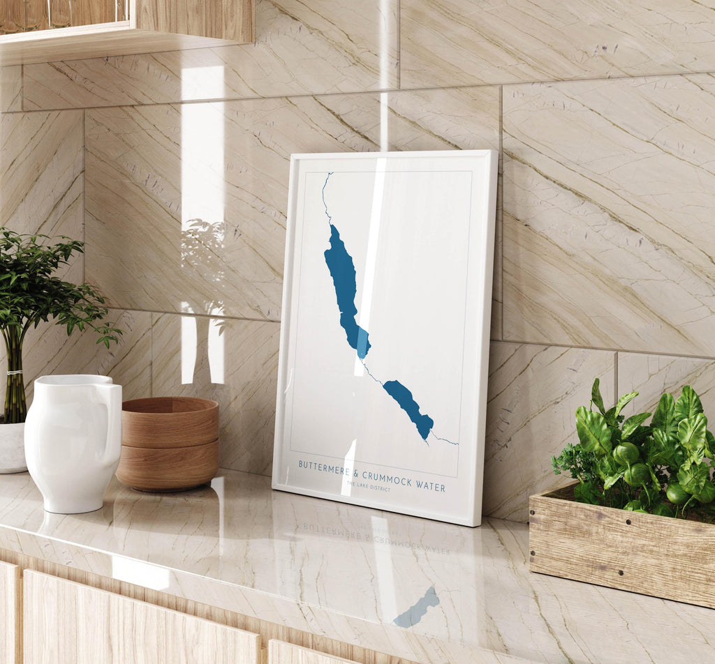 Buttermere Lake and Crummock Water Print, The Lake District Map, National Park Print, Travel Poster, Map Art, Cumbria Map, The Lakes