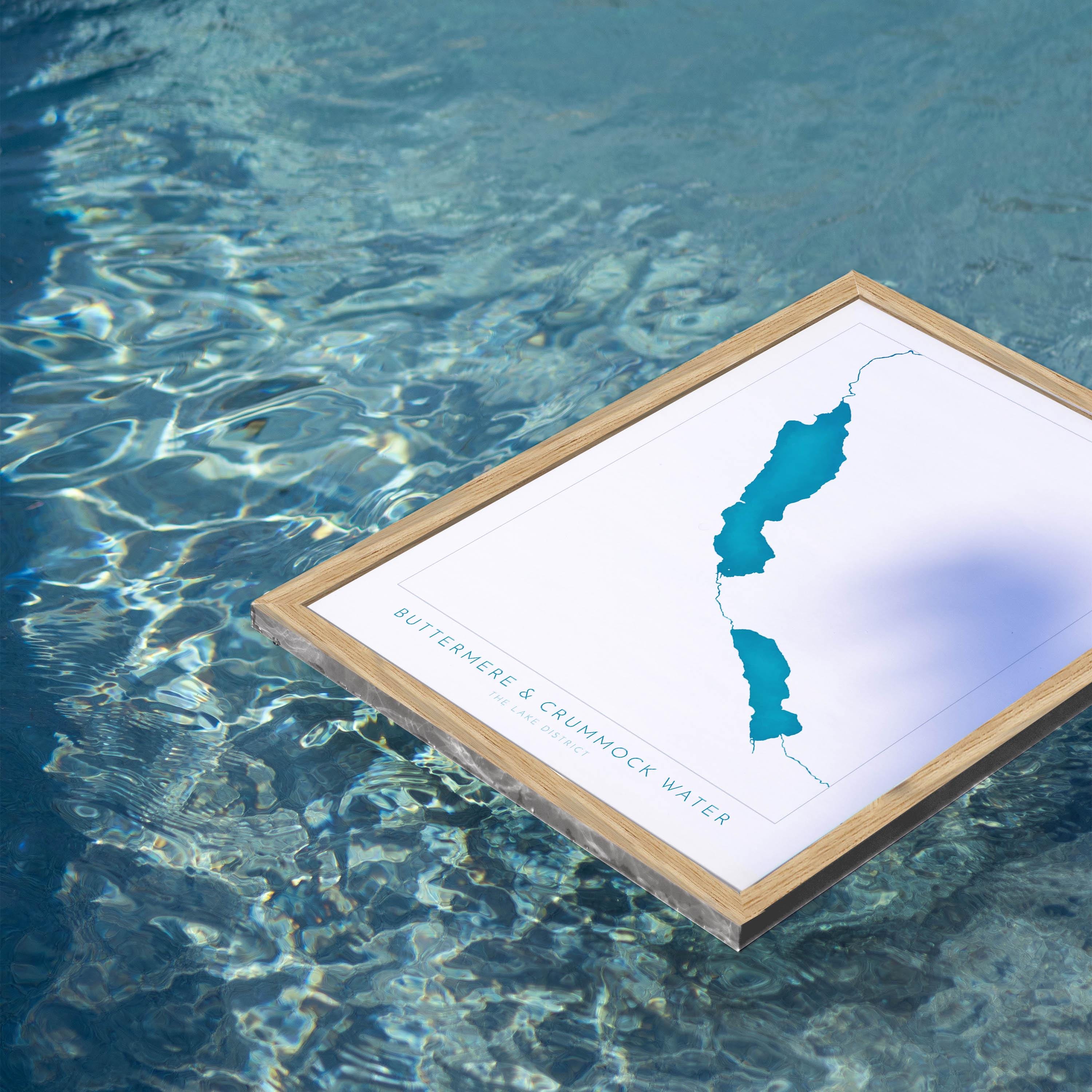 Buttermere Lake and Crummock Water Print, The Lake District Map, National Park Print, Travel Poster, Map Art, Cumbria Map, The Lakes