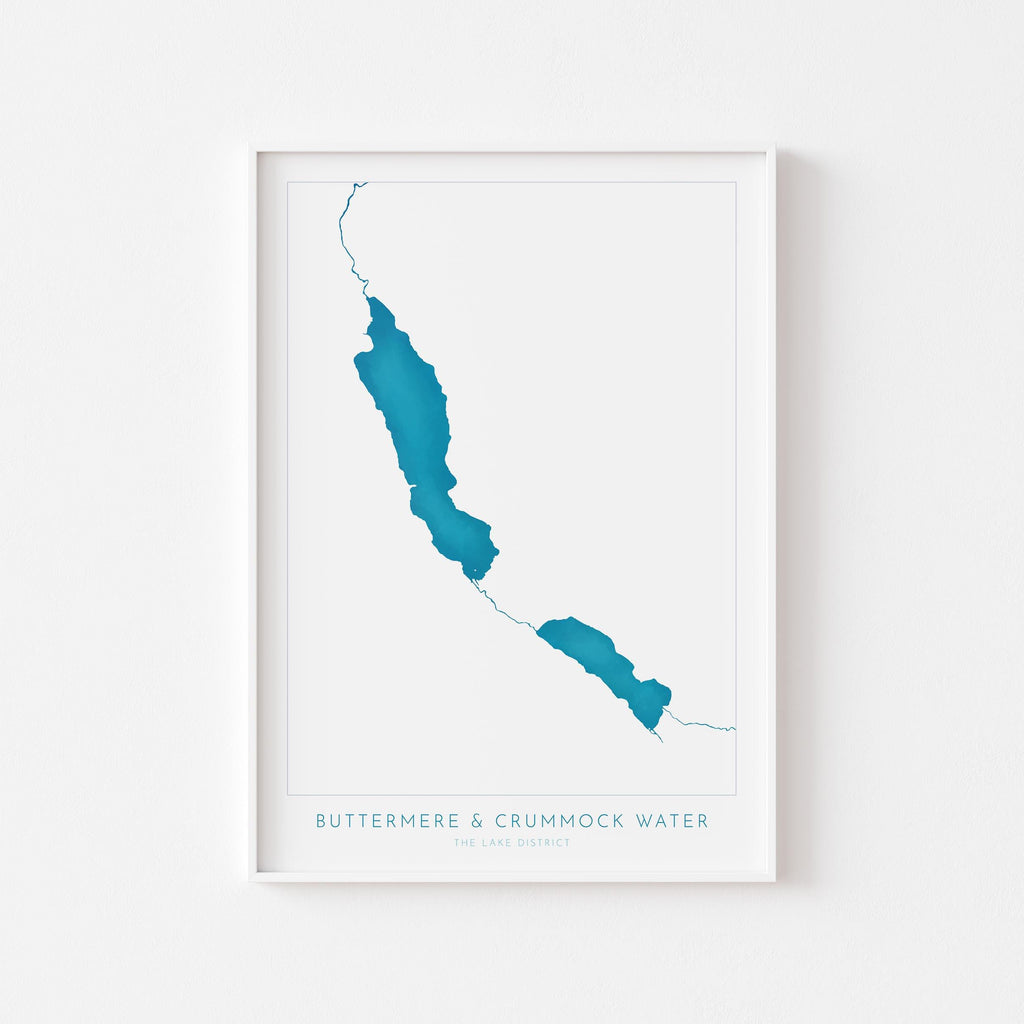 Buttermere Lake and Crummock Water Print, The Lake District Map, National Park Print, Travel Poster, Map Art, Cumbria Map, The Lakes