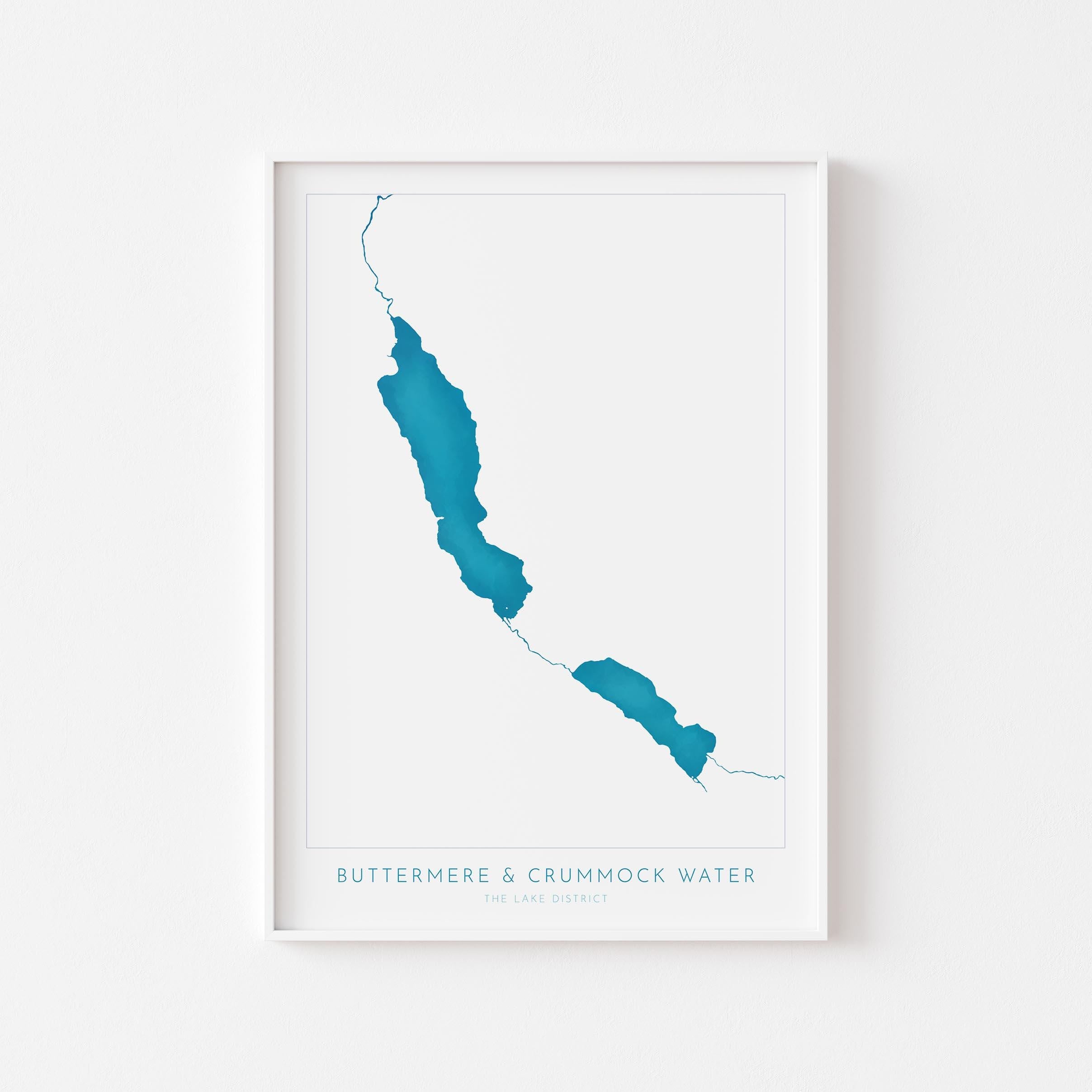 Buttermere Lake and Crummock Water Print, The Lake District Map, National Park Print, Travel Poster, Map Art, Cumbria Map, The Lakes