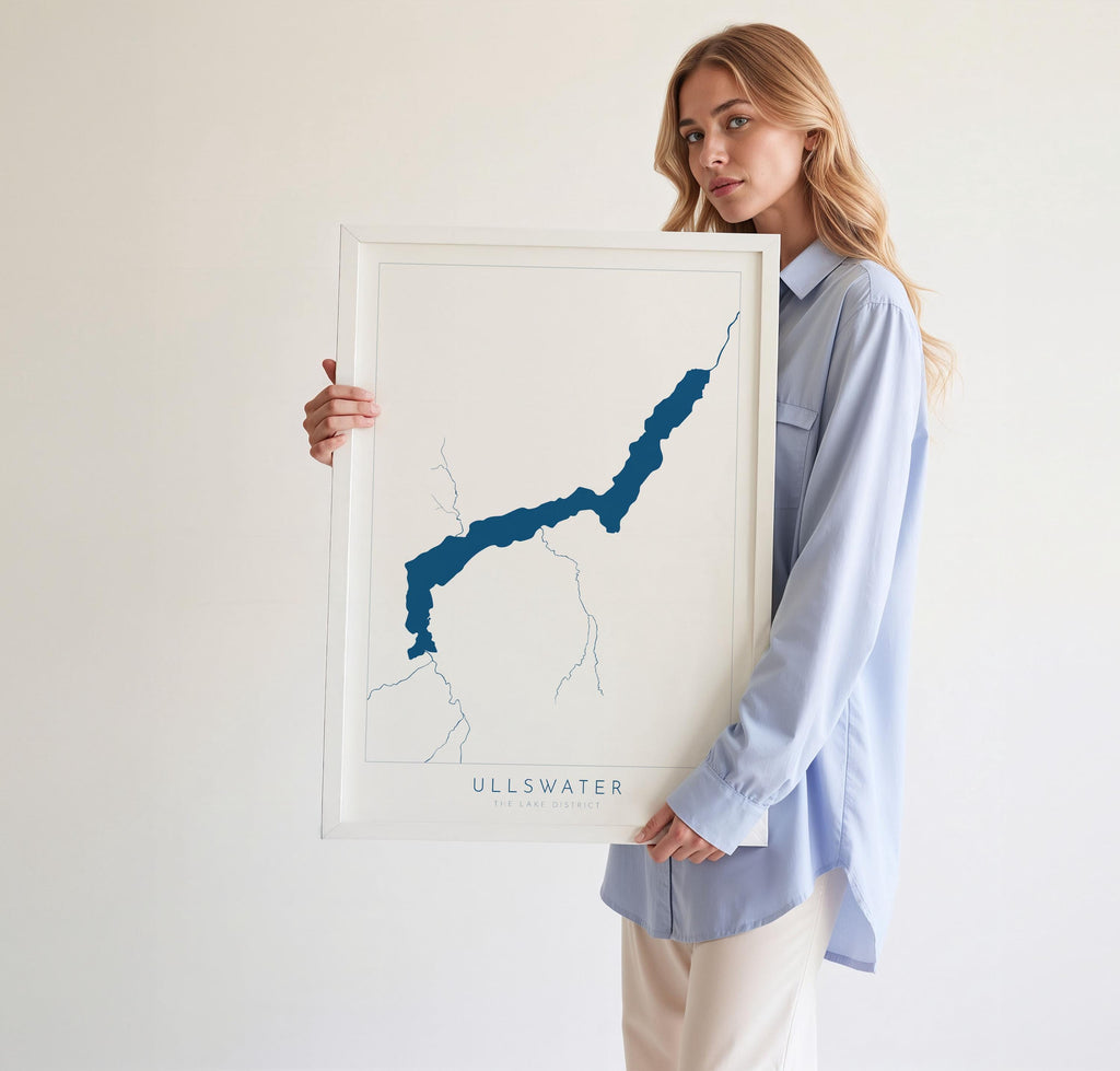 Ullswater Print, The Lake District Map, National Park Print, Travel Poster, Map Art, Cumbria Location Art, The Lakes