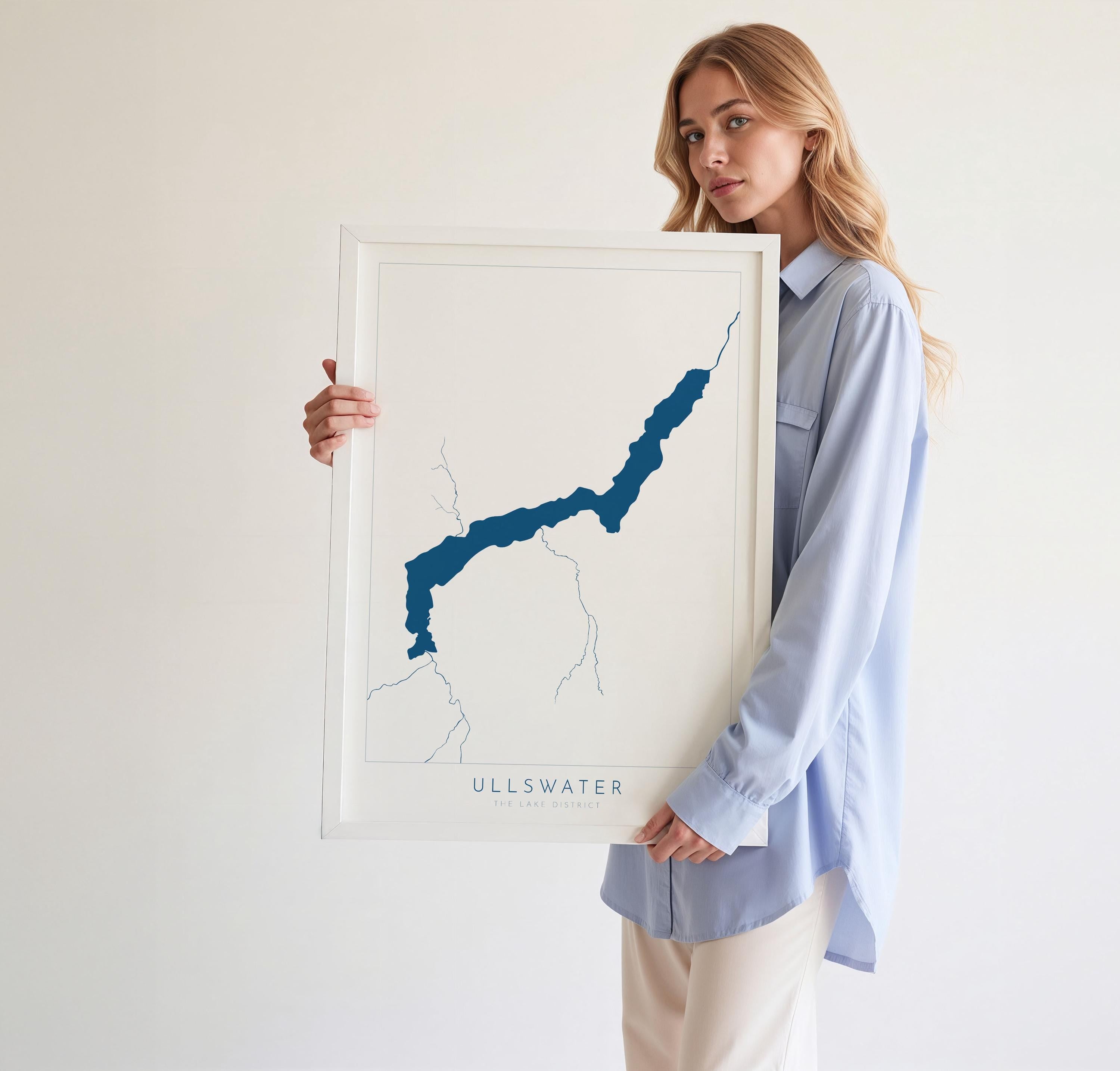 Ullswater Print, The Lake District Map, National Park Print, Travel Poster, Map Art, Cumbria Location Art, The Lakes