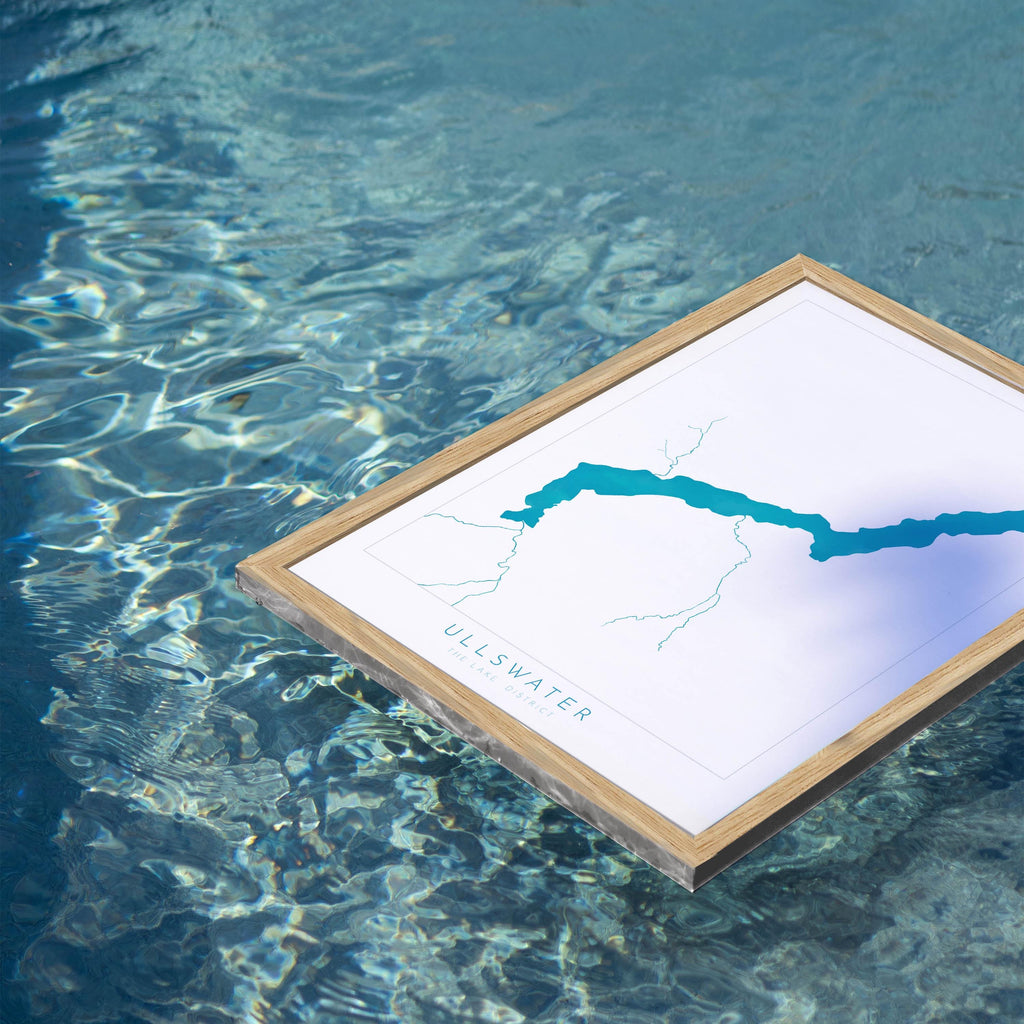 Ullswater Print, The Lake District Map, National Park Print, Travel Poster, Map Art, Cumbria Location Art, The Lakes