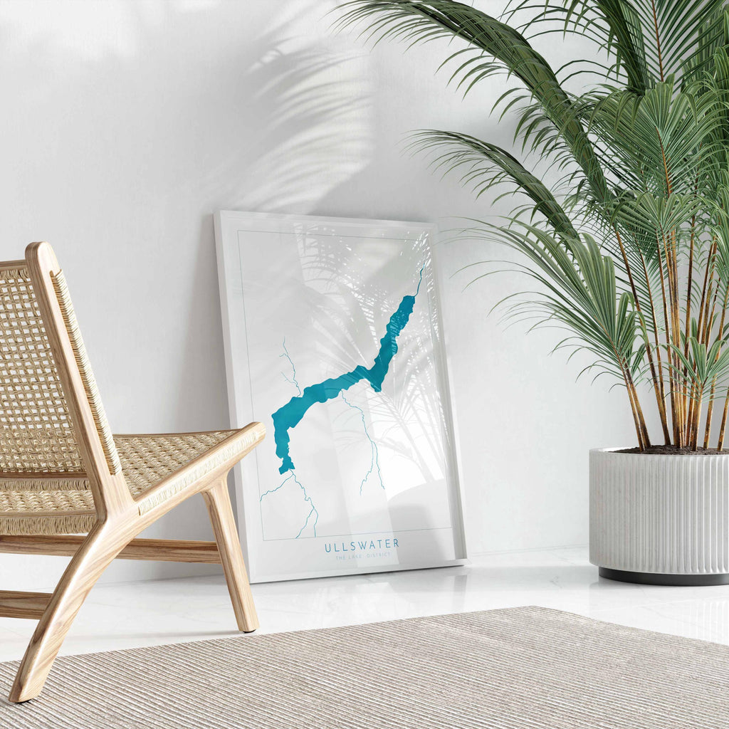 Ullswater Print, The Lake District Map, National Park Print, Travel Poster, Map Art, Cumbria Location Art, The Lakes