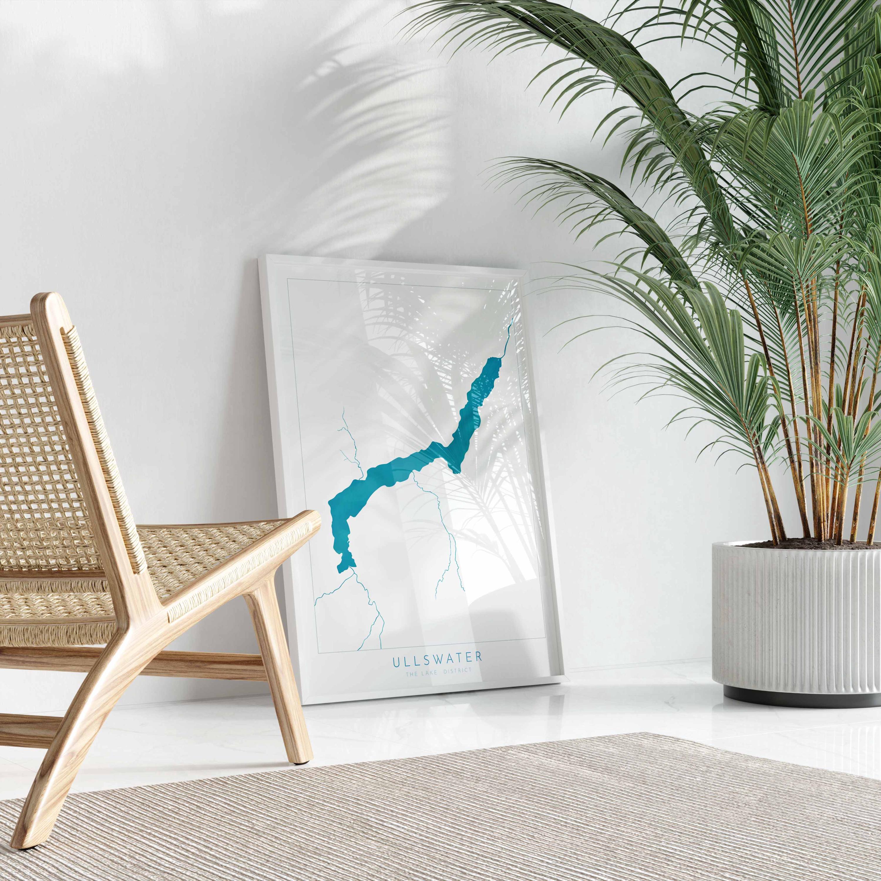 Ullswater Print, The Lake District Map, National Park Print, Travel Poster, Map Art, Cumbria Location Art, The Lakes