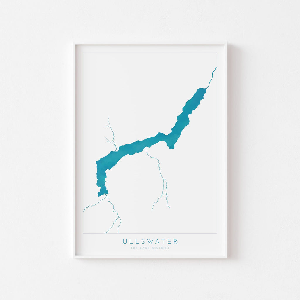 Ullswater Print, The Lake District Map, National Park Print, Travel Poster, Map Art, Cumbria Location Art, The Lakes