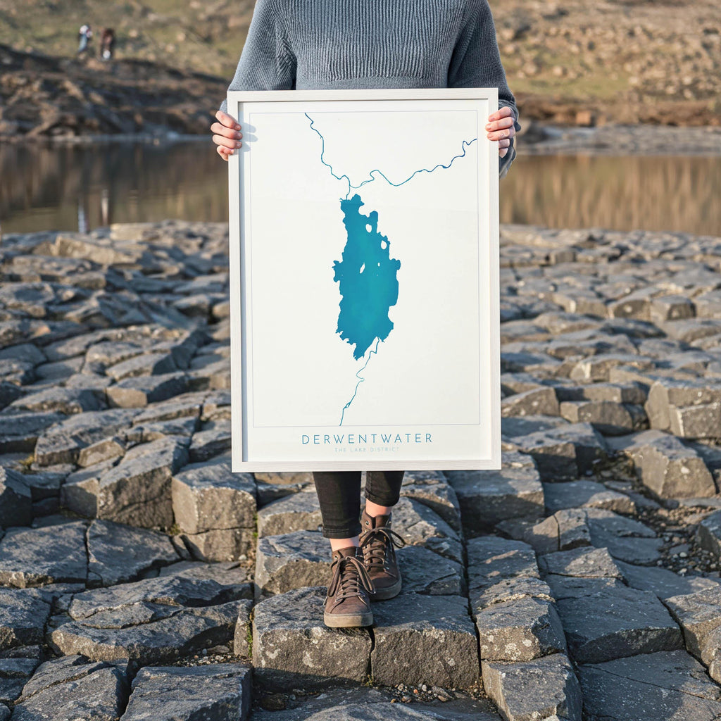 Derwentwater Print, Derwent Water, The Lake District Map, National Park Print, Travel Poster, Map Art, Cumbria, The Lakes
