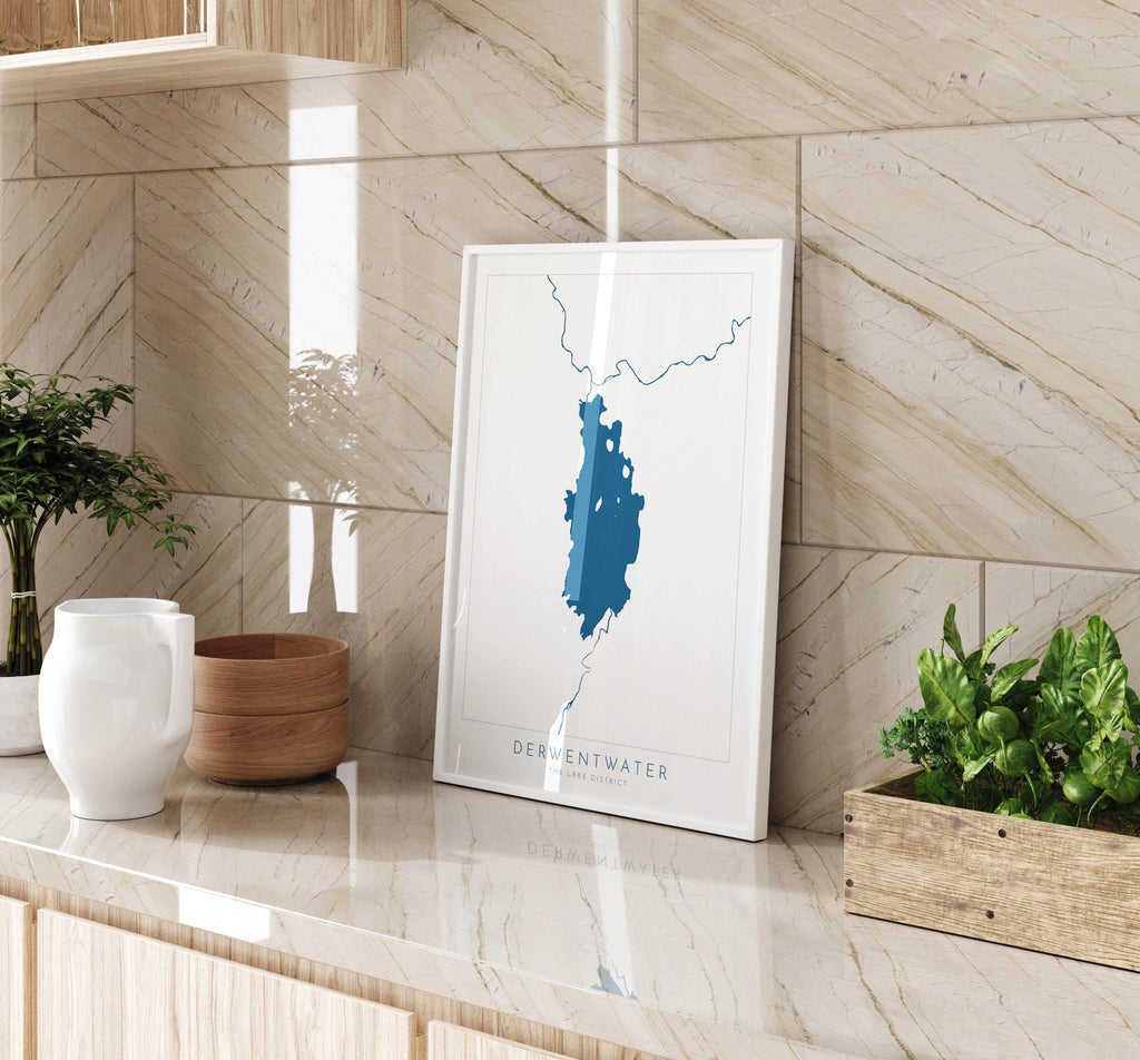 Derwentwater Print, Derwent Water, The Lake District Map, National Park Print, Travel Poster, Map Art, Cumbria, The Lakes