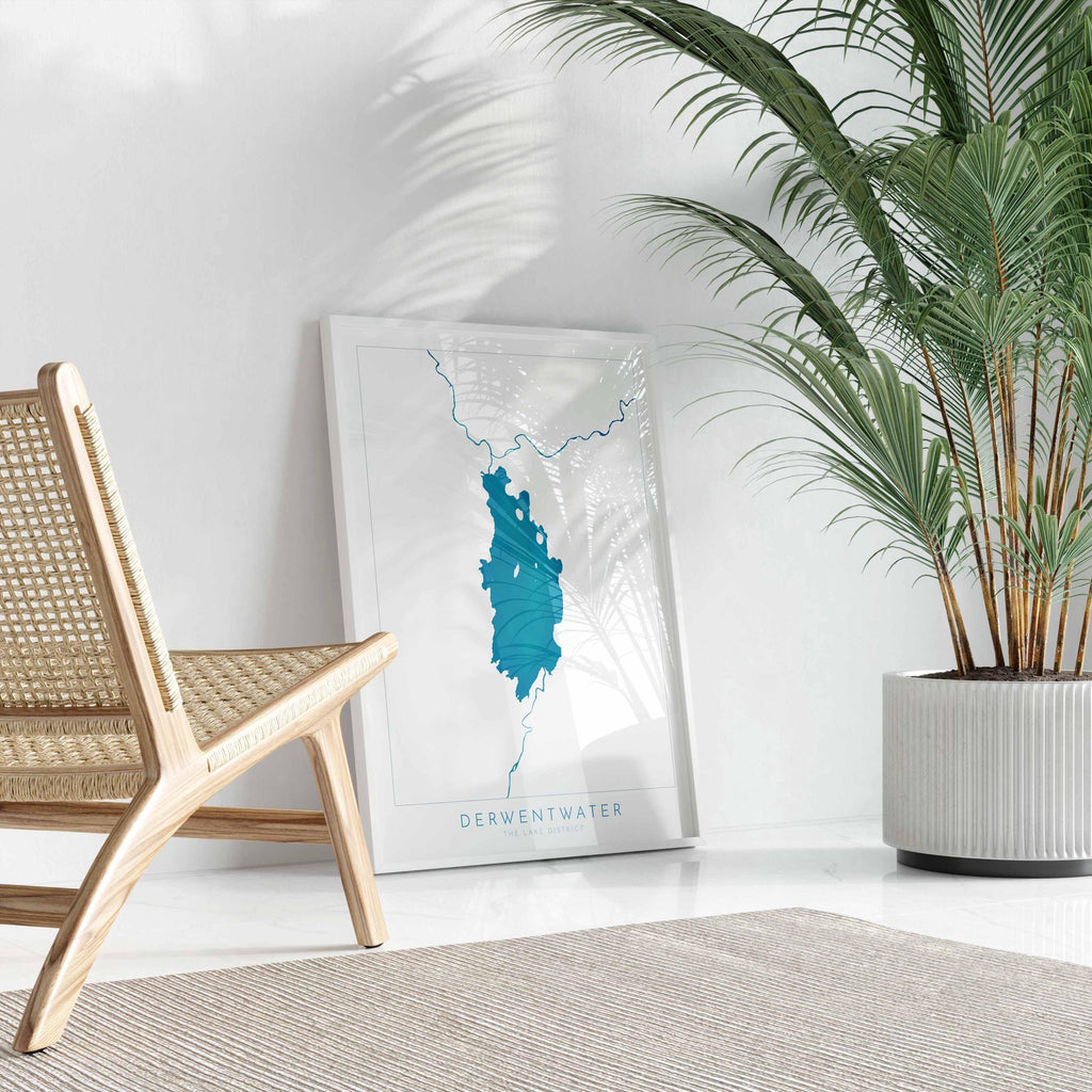 Derwentwater Print, Derwent Water, The Lake District Map, National Park Print, Travel Poster, Map Art, Cumbria, The Lakes