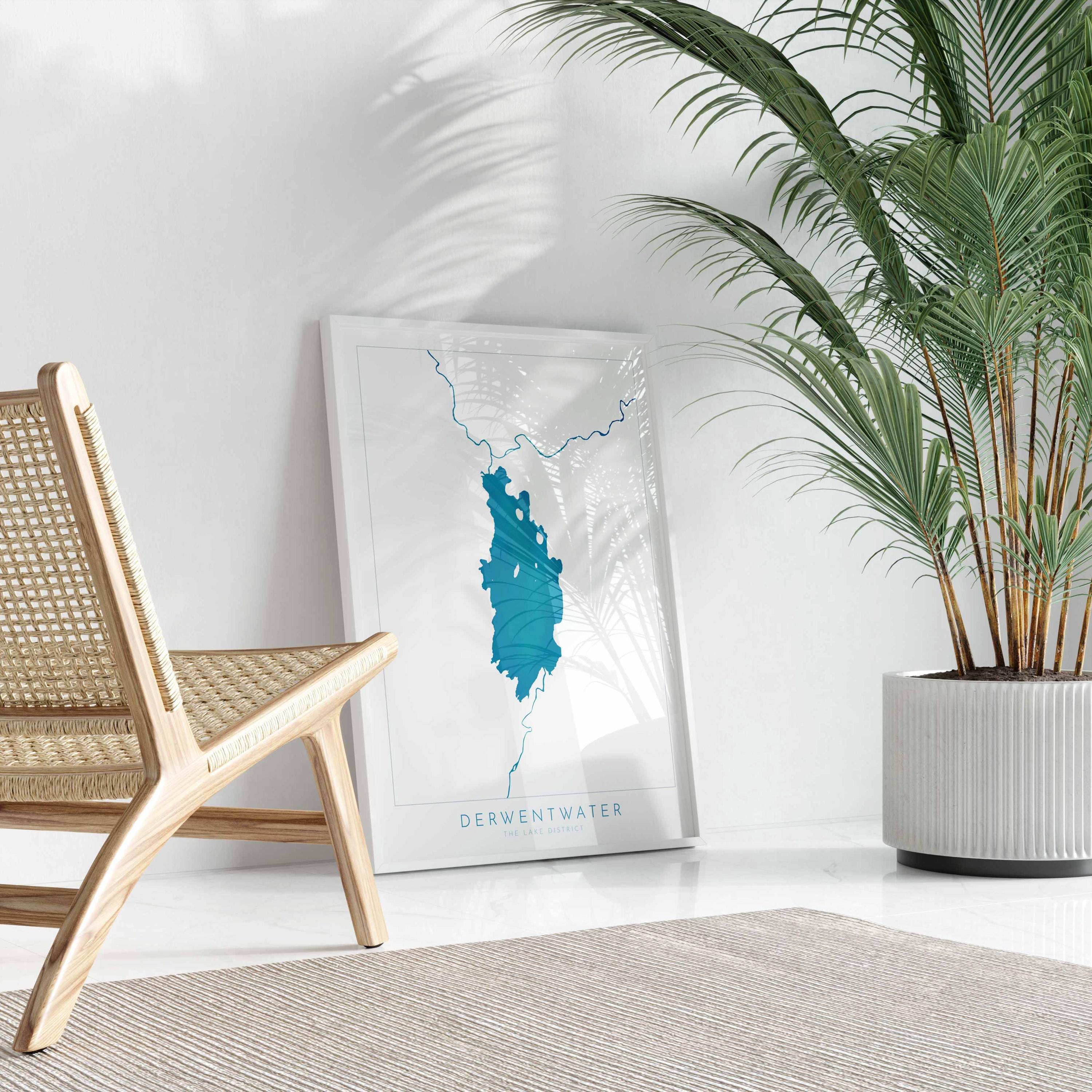 Derwentwater Print, Derwent Water, The Lake District Map, National Park Print, Travel Poster, Map Art, Cumbria, The Lakes