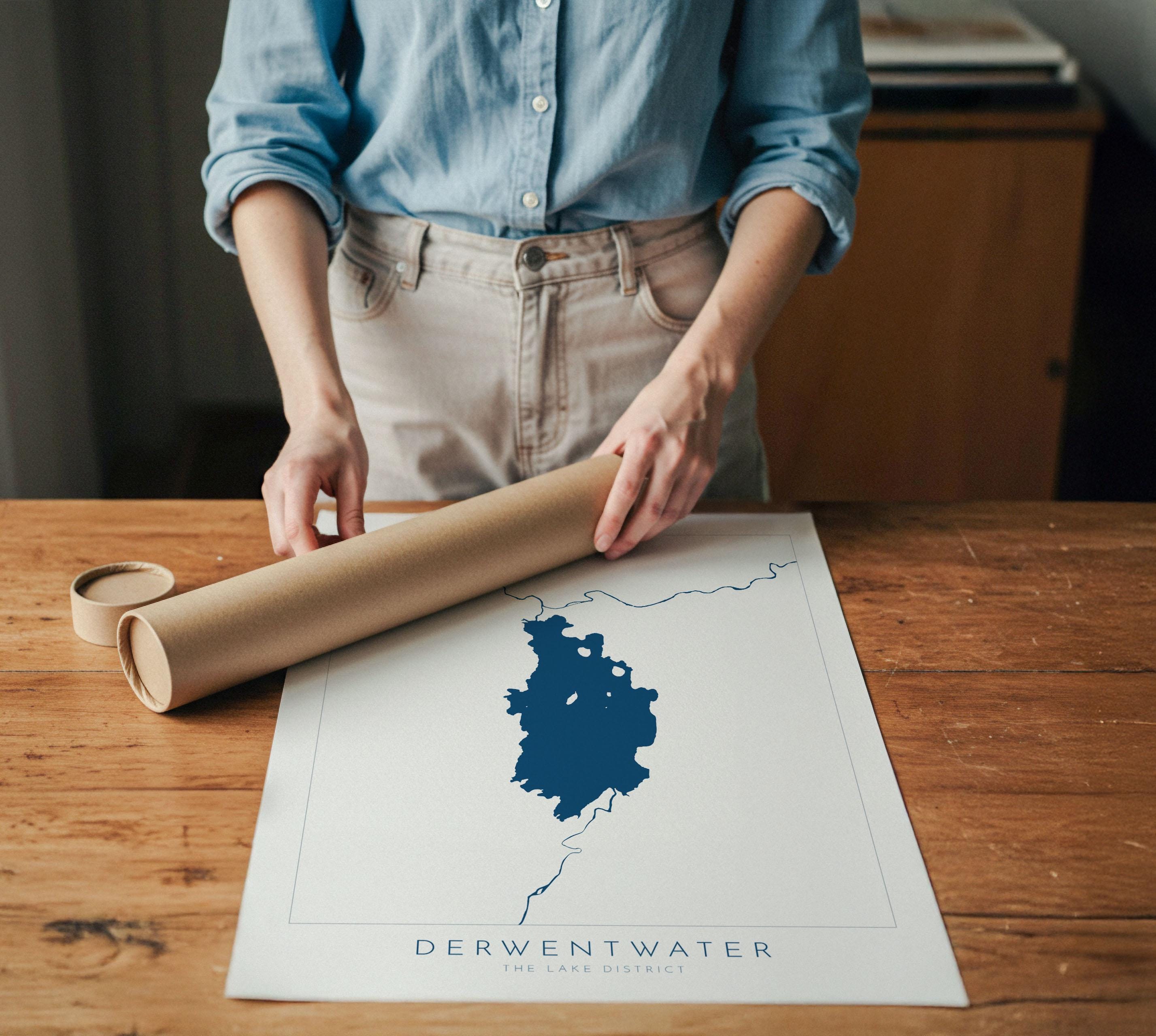 Derwentwater Print, Derwent Water, The Lake District Map, National Park Print, Travel Poster, Map Art, Cumbria, The Lakes