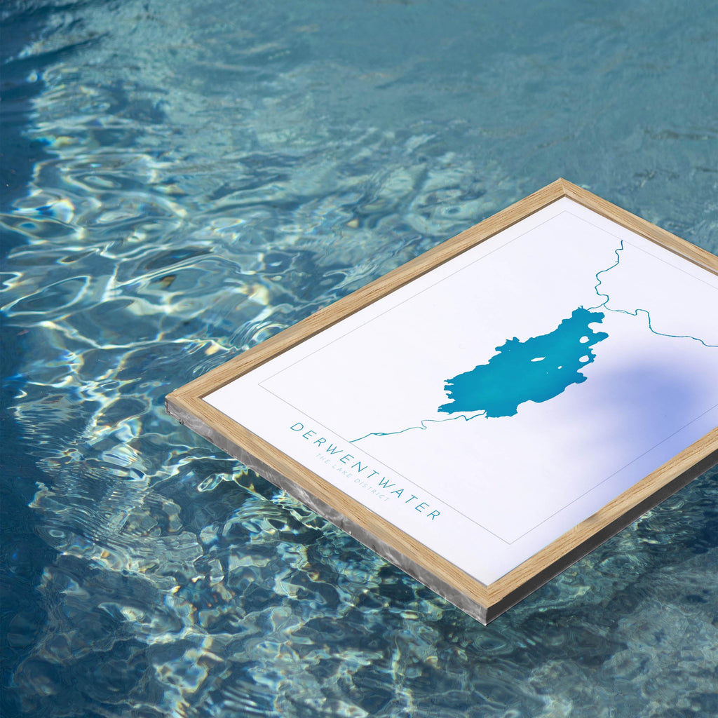 Derwentwater Print, Derwent Water, The Lake District Map, National Park Print, Travel Poster, Map Art, Cumbria, The Lakes