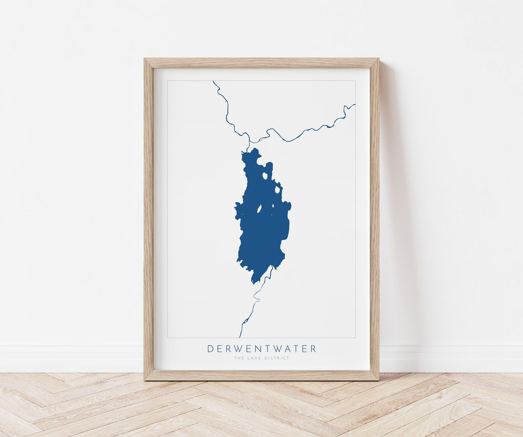 Derwentwater Print, Derwent Water, The Lake District Map, National Park Print, Travel Poster, Map Art, Cumbria, The Lakes