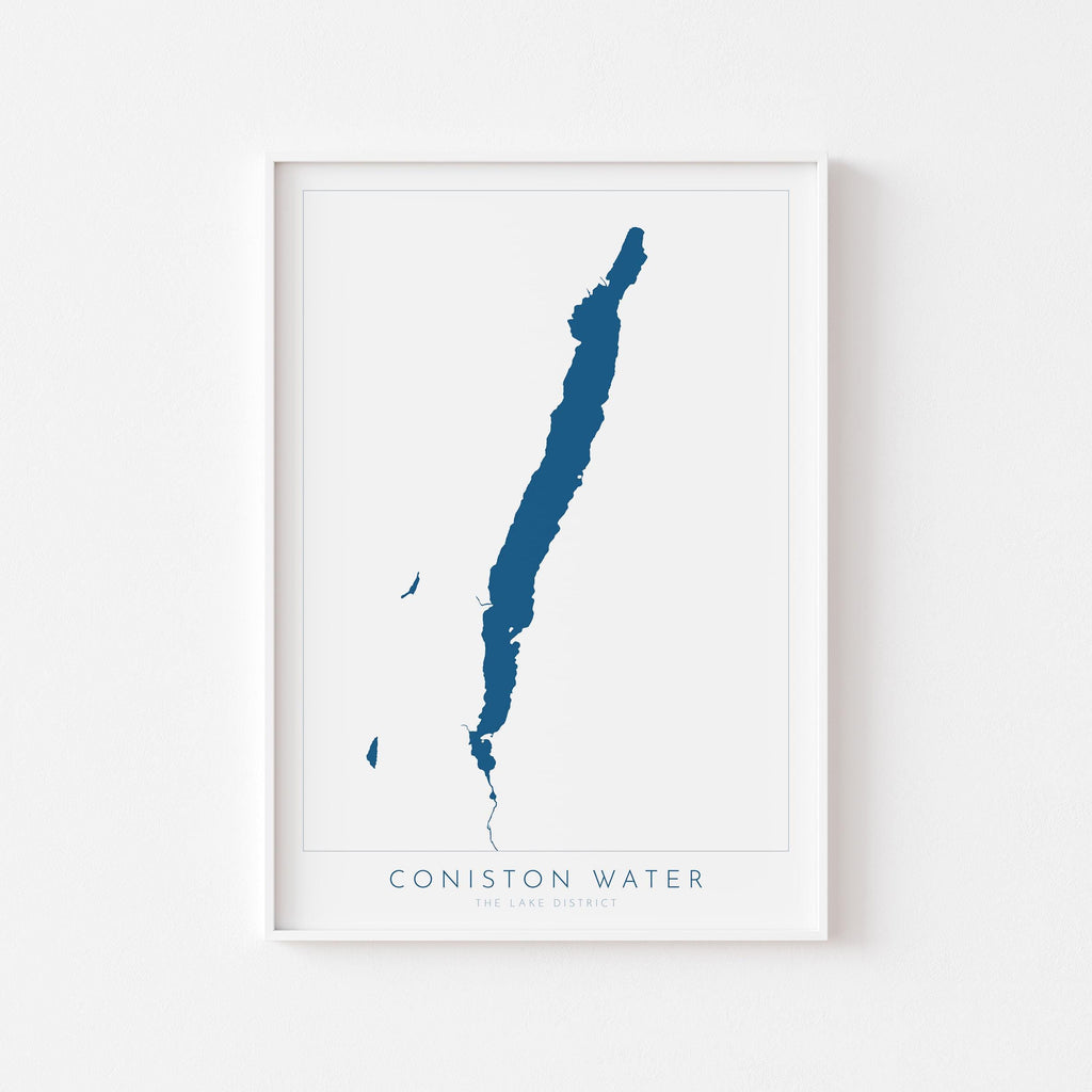 Coniston Water Print, The Lake District Map, National Park Print, Travel Poster, Map Art, Cumbria Location Art, The Lakes