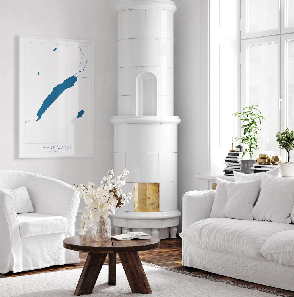 Wast Water Print, The Lake District Map, National Park Print, Travel Poster, Map Art, Cumbria, The Lakes