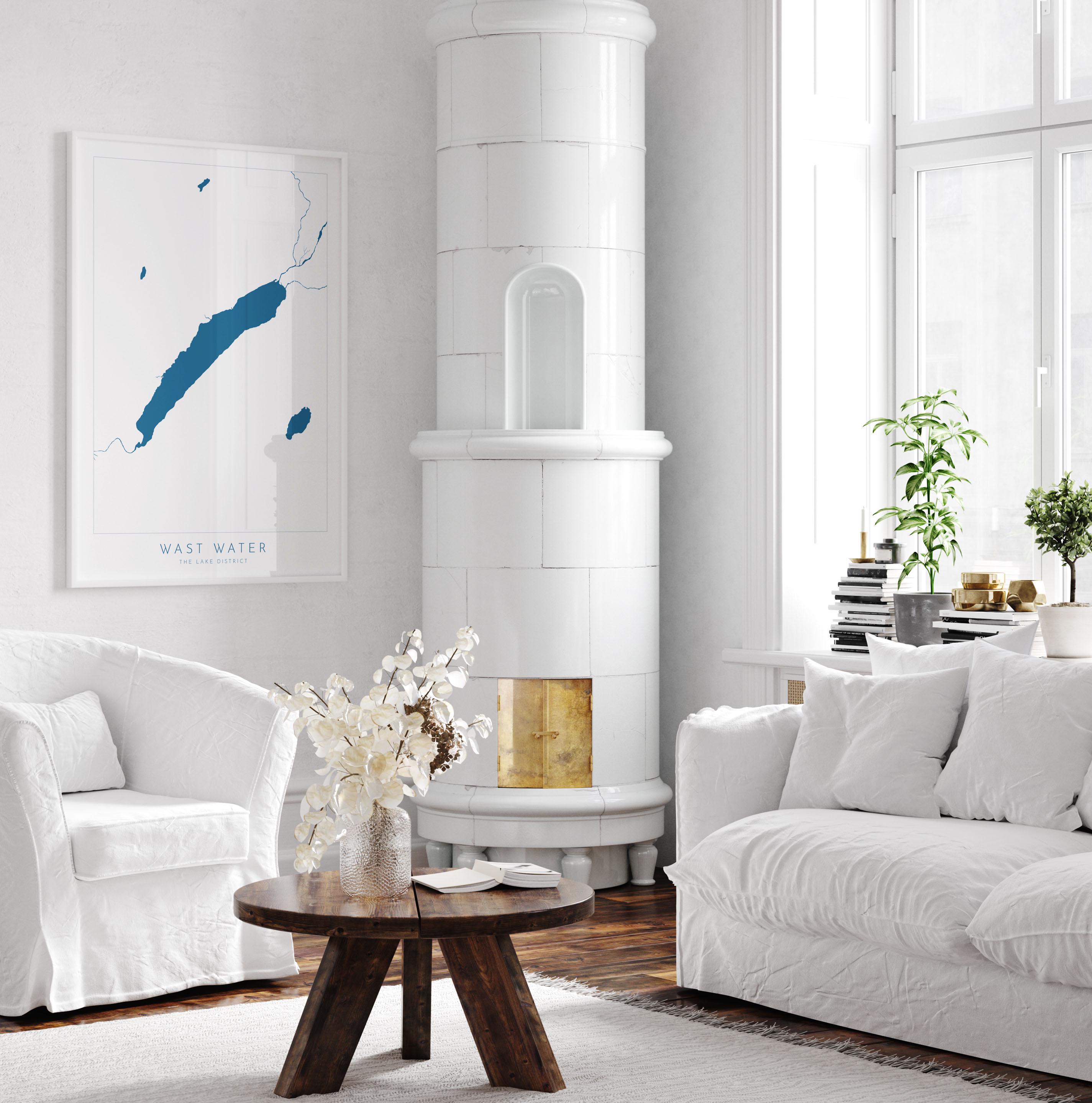 Wast Water Print, The Lake District Map, National Park Print, Travel Poster, Map Art, Cumbria, The Lakes