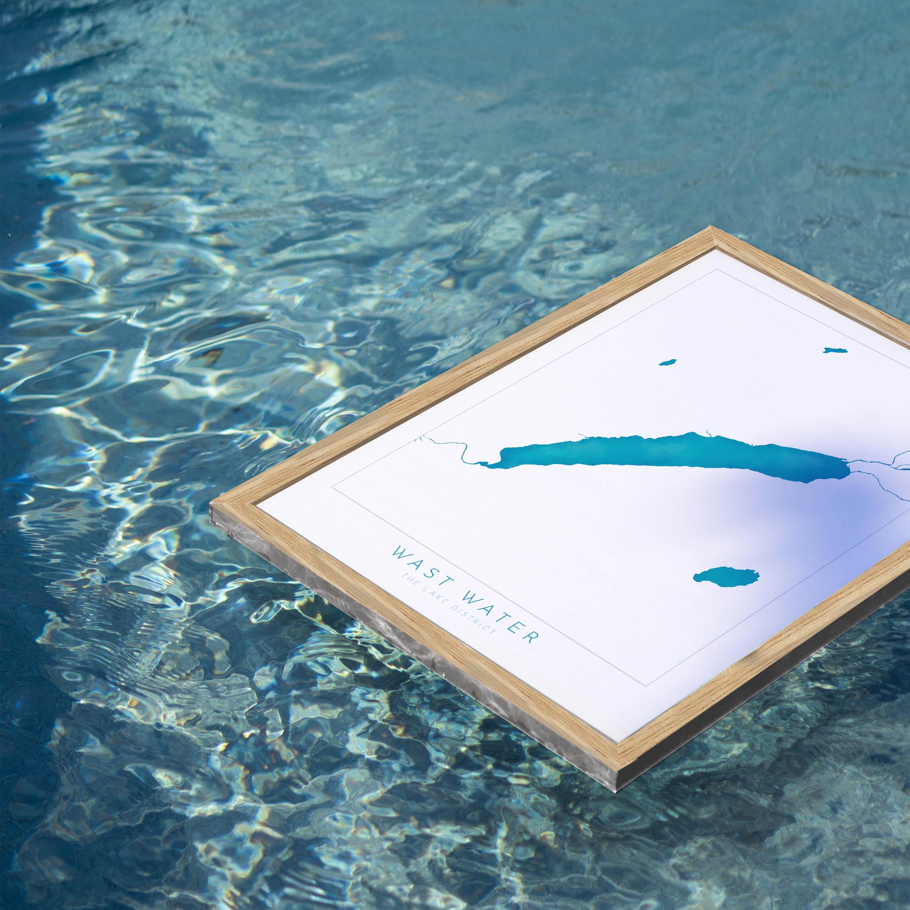 Wast Water Print, The Lake District Map, National Park Print, Travel Poster, Map Art, Cumbria, The Lakes