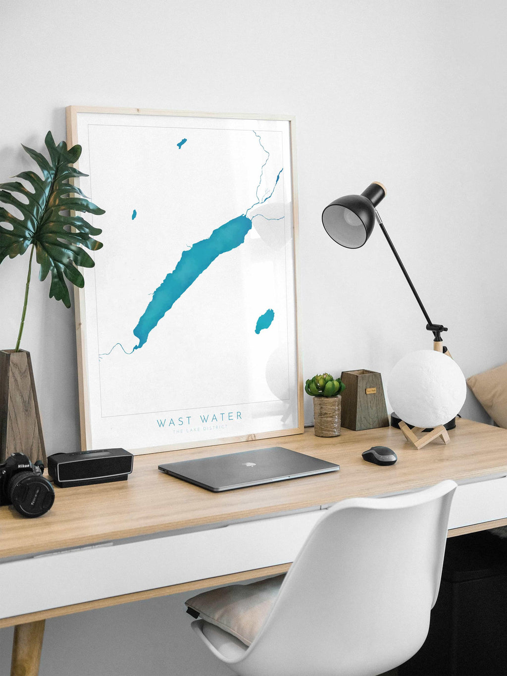 Wast Water Print, The Lake District Map, National Park Print, Travel Poster, Map Art, Cumbria, The Lakes