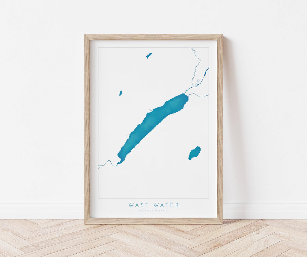 Wast Water Print, The Lake District Map, National Park Print, Travel Poster, Map Art, Cumbria, The Lakes