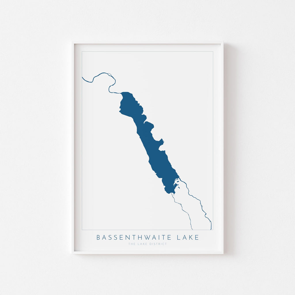 Bassenthwaite Lake Print, The Lake District Map, National Park Print, Travel Poster, Map Art, Cumbria, The Lakes