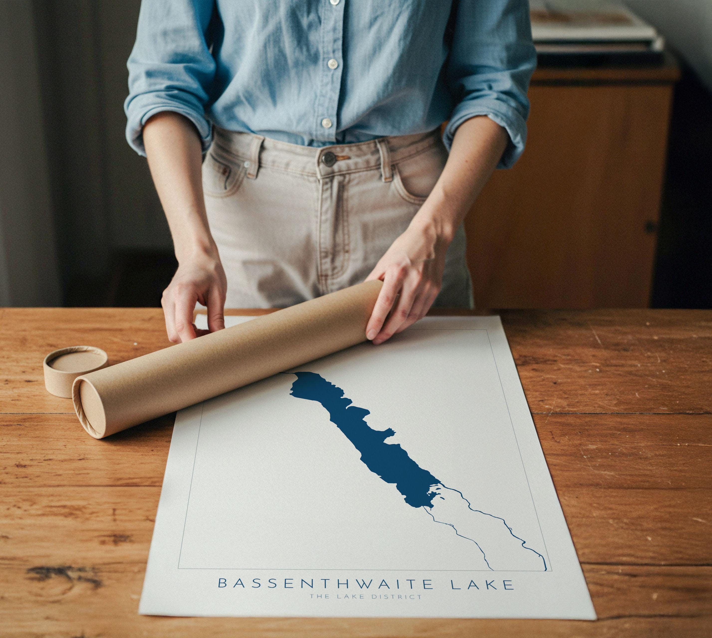 Bassenthwaite Lake Print, The Lake District Map, National Park Print, Travel Poster, Map Art, Cumbria, The Lakes