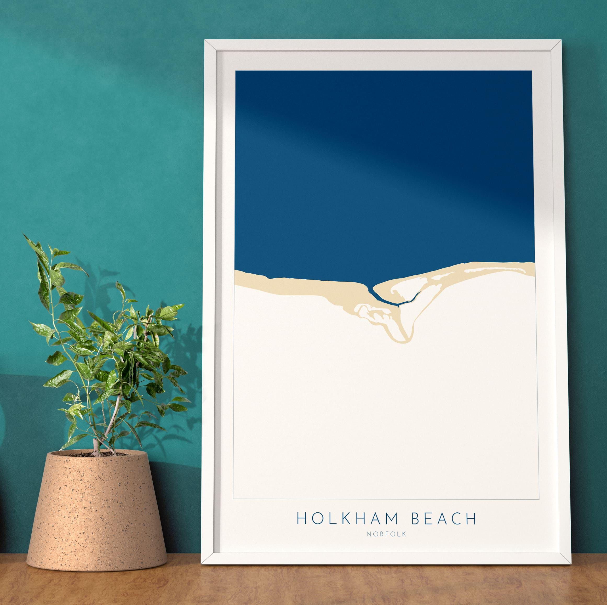Holkham Map Art - Norfolk Map, Holkham Beach, North Norfolk Coast, Norfolk Beach, Norfolk Travel Poster