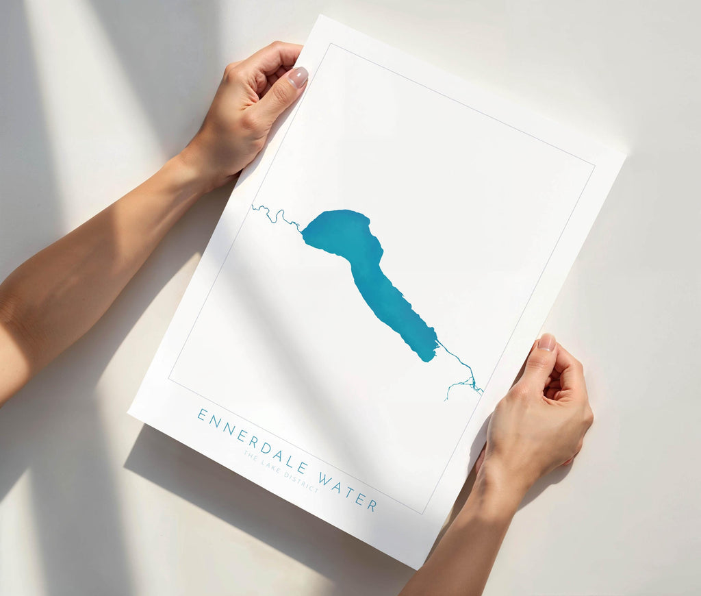 Ennerdale Water Print, The Lake District Map, National Park Print, Travel Poster, Map Art, Cumbria, The Lakes