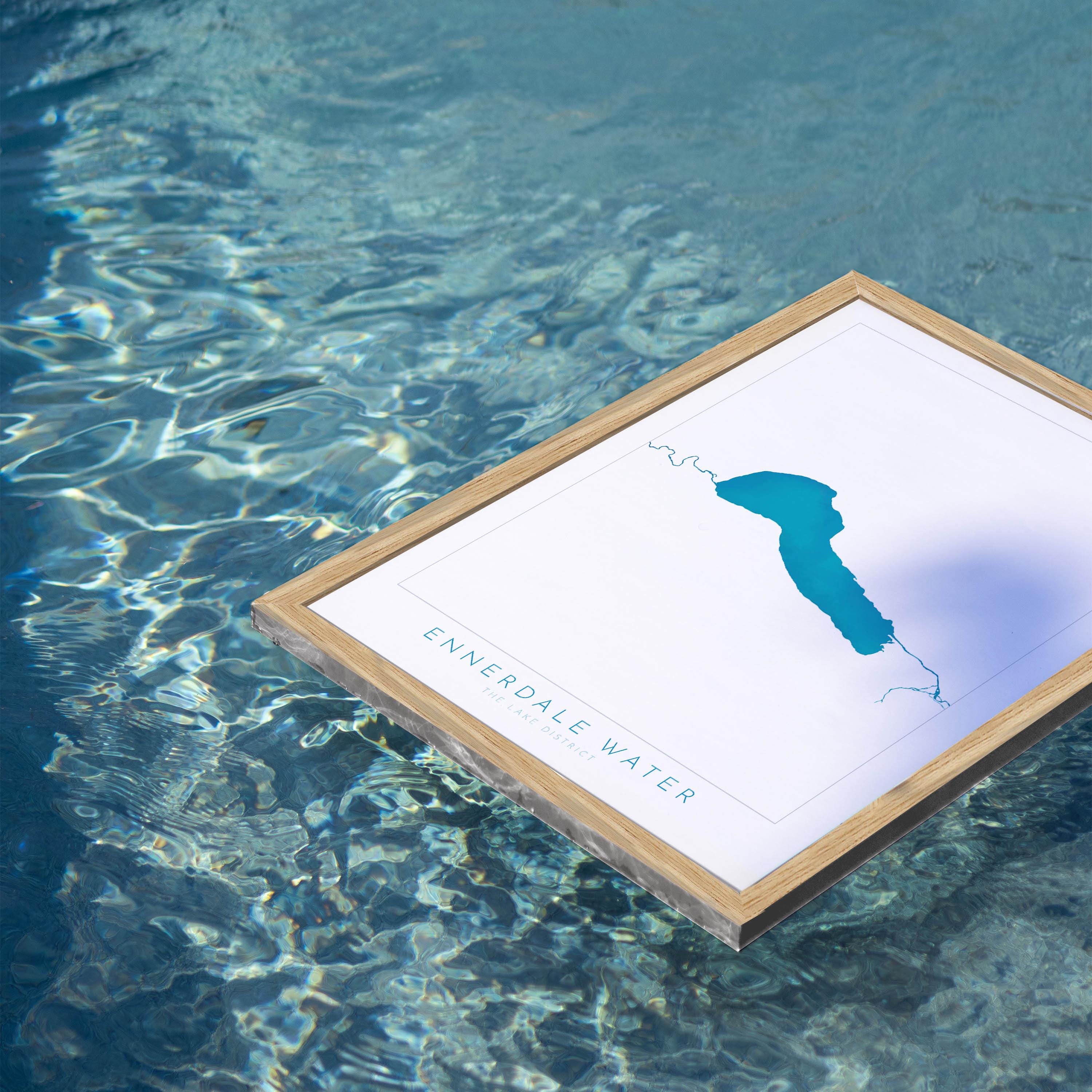 Ennerdale Water Print, The Lake District Map, National Park Print, Travel Poster, Map Art, Cumbria, The Lakes