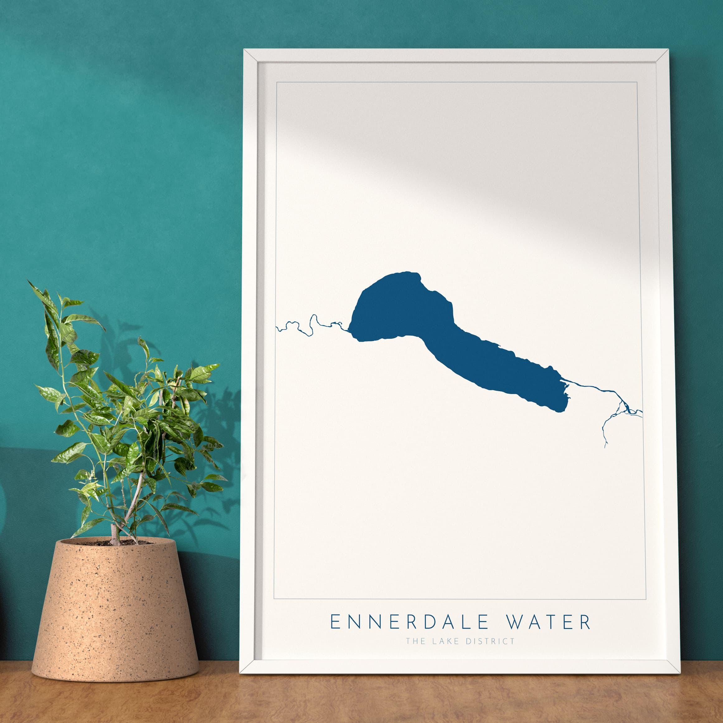 Ennerdale Water Print, The Lake District Map, National Park Print, Travel Poster, Map Art, Cumbria, The Lakes