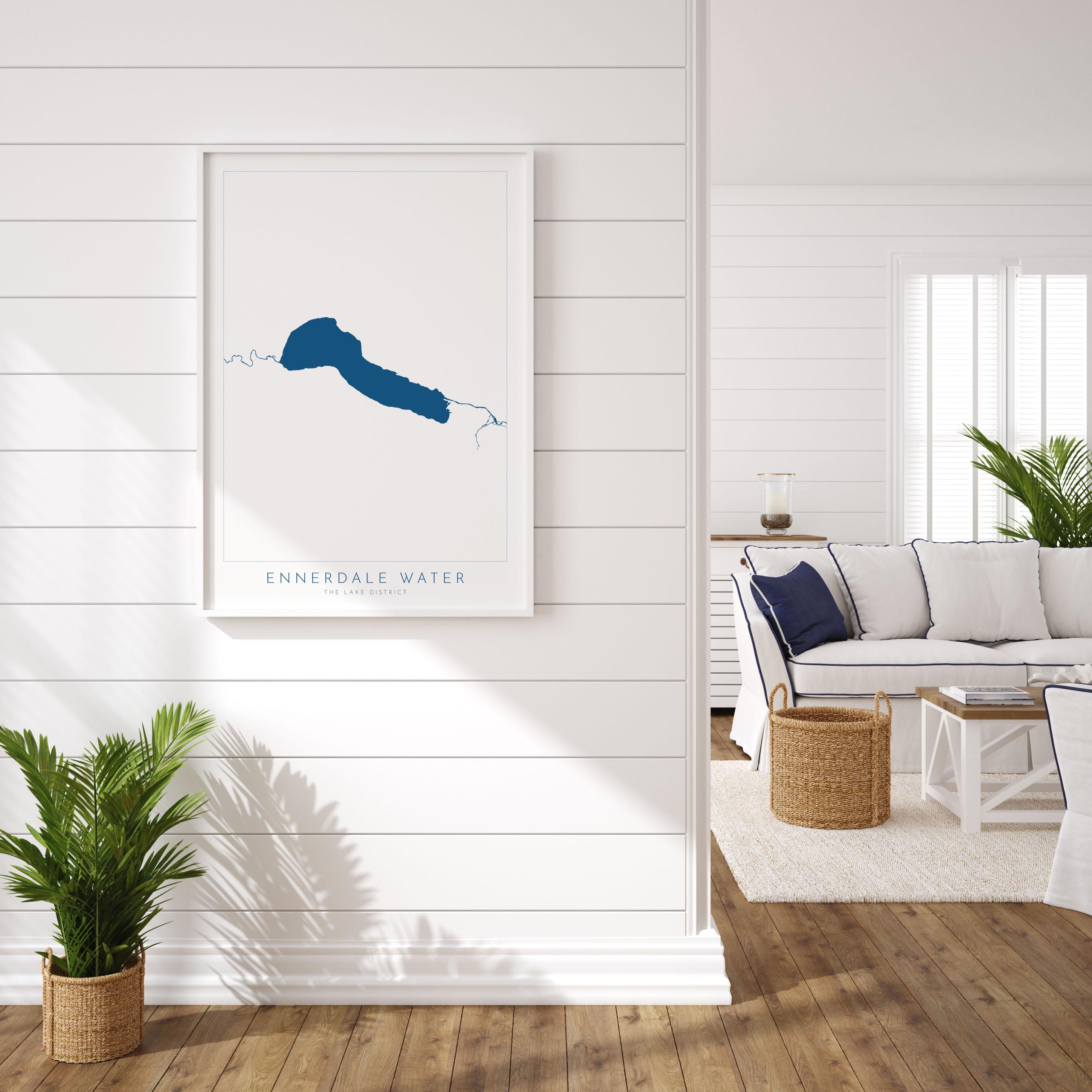 Ennerdale Water Print, The Lake District Map, National Park Print, Travel Poster, Map Art, Cumbria, The Lakes