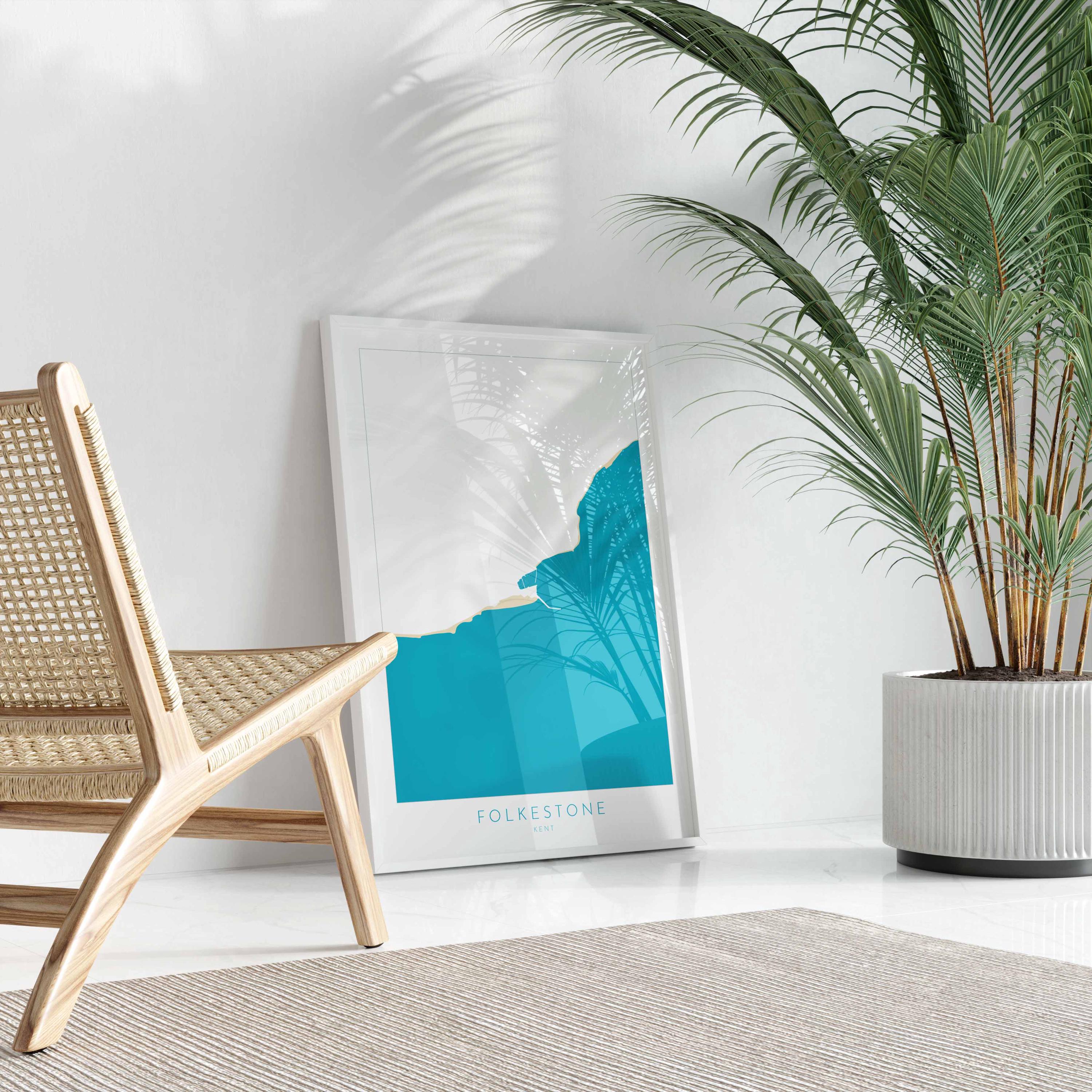 Folkestone Map Print - Folkestone Art Poster, Kent Map Art, Folkestone Travel Poster, Kent Coast, A1, A2, A3, A4, Folkestone Beach Art, UK